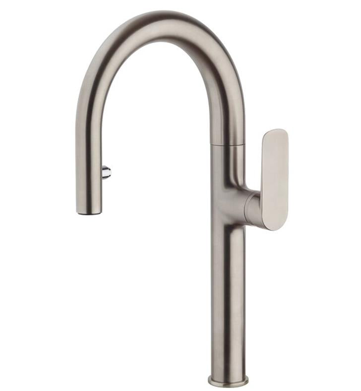 LaToscana 09PW591B Brushed Nickel Pulldown Kitchen Faucet – Italian Made