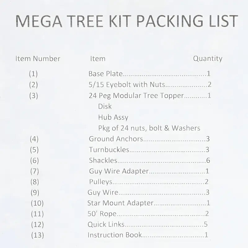 Mega Tree Kit (up to 20 feet tall)