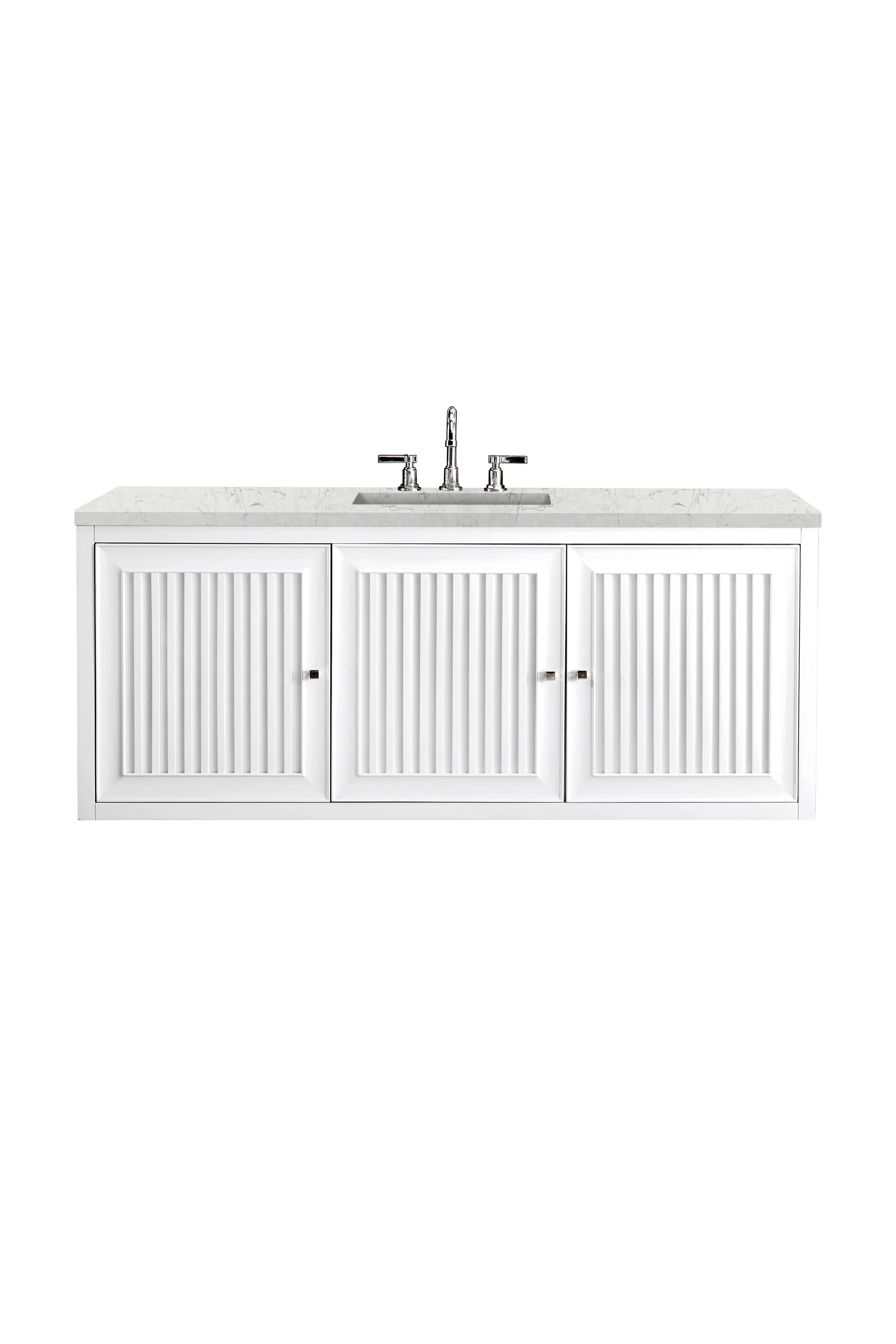 James Martin Athens 60" Single Vanity in Glossy White with 3cm Countertop