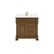 James Martin Brookfield 36" Single Vanity in Honey Oak with 3cm Countertop