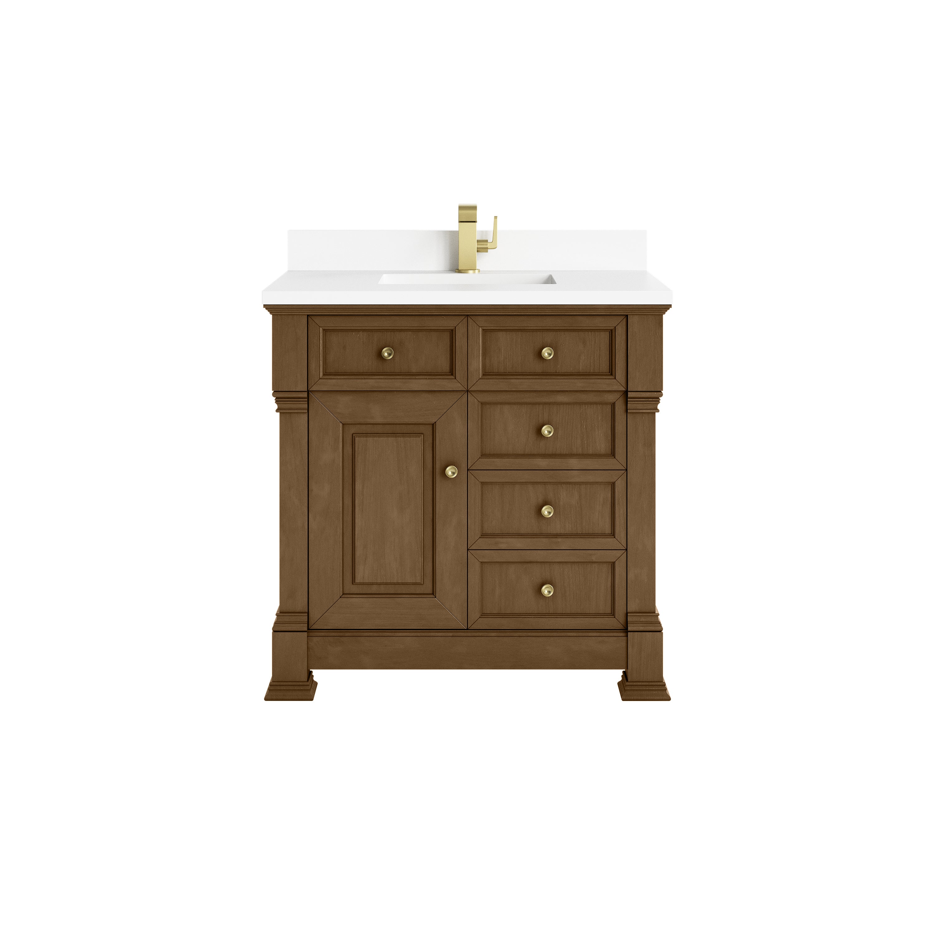 James Martin Brookfield 36" Single Vanity in Honey Oak with 3cm Countertop