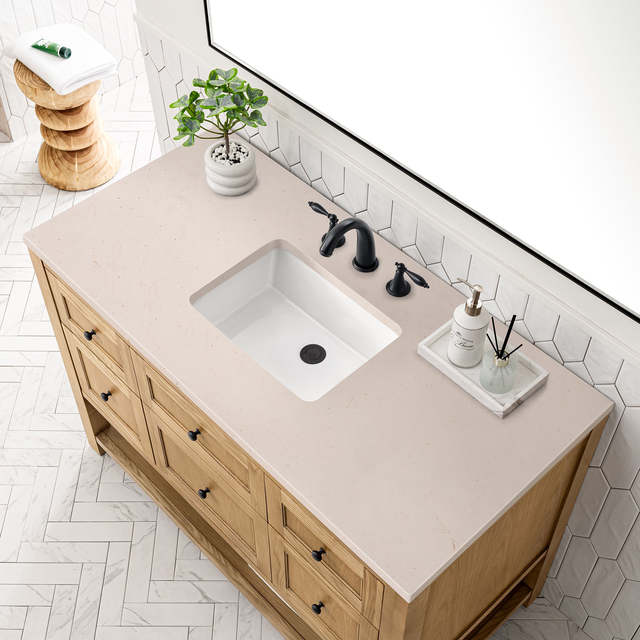 James Martin Breckenridge 48" Single Vanity in Light Natural Oak with 3cm Countertop