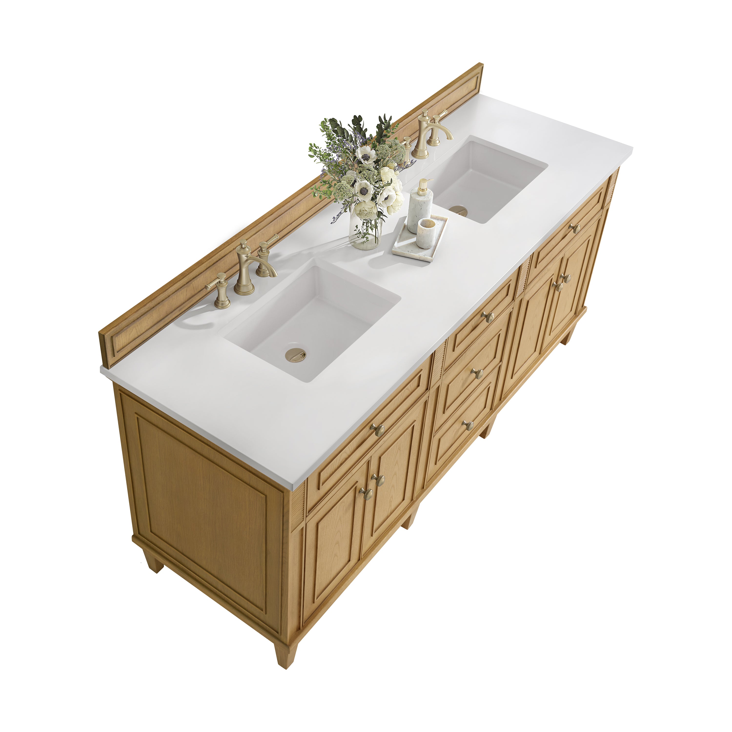 James Martin Lorelai 72" Double Vanity in Light Natural Oak with 3cm Countertop
