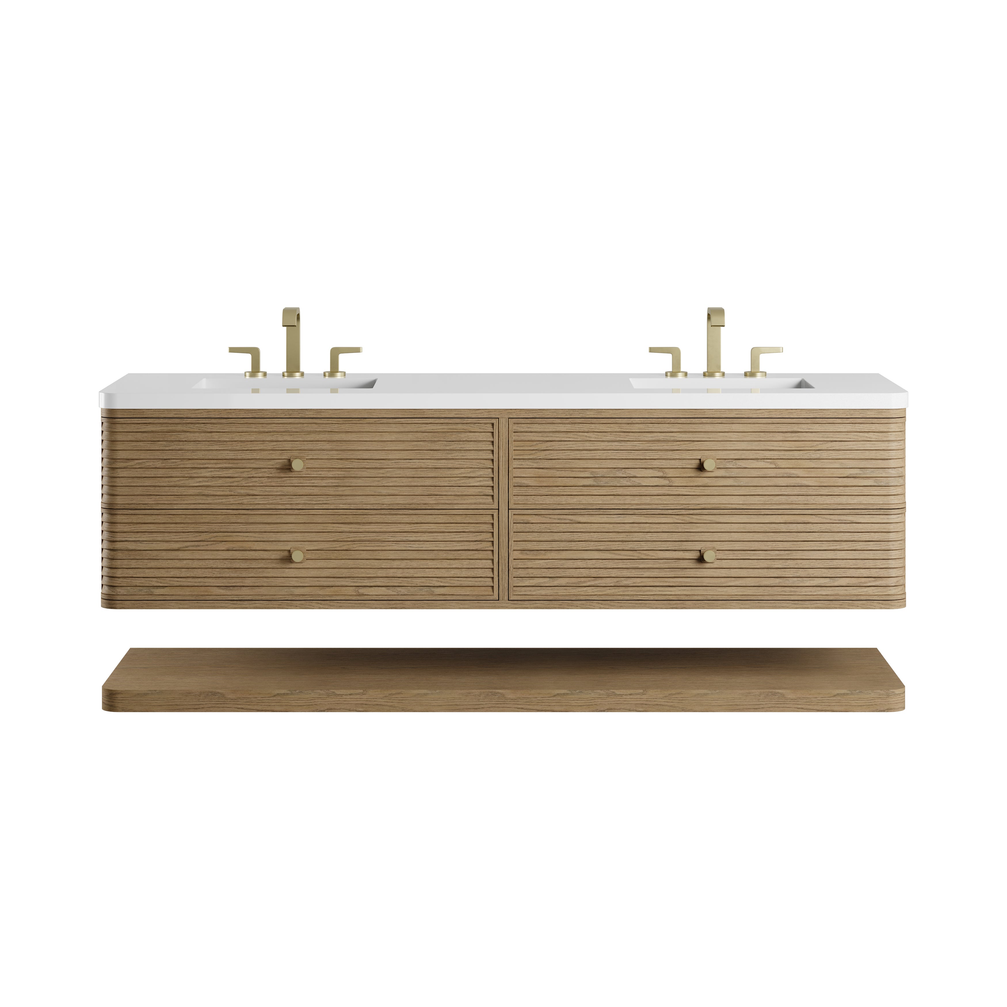 James Martin Allamari 72" Double Vanity in Dune Mist with 3cm Countertop