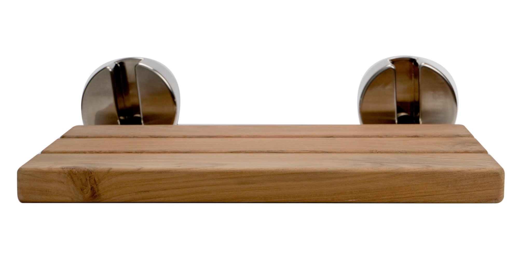 ALFI brand ABS16R 16" Wide Foldable Teak Shower Seat with Round Hardware