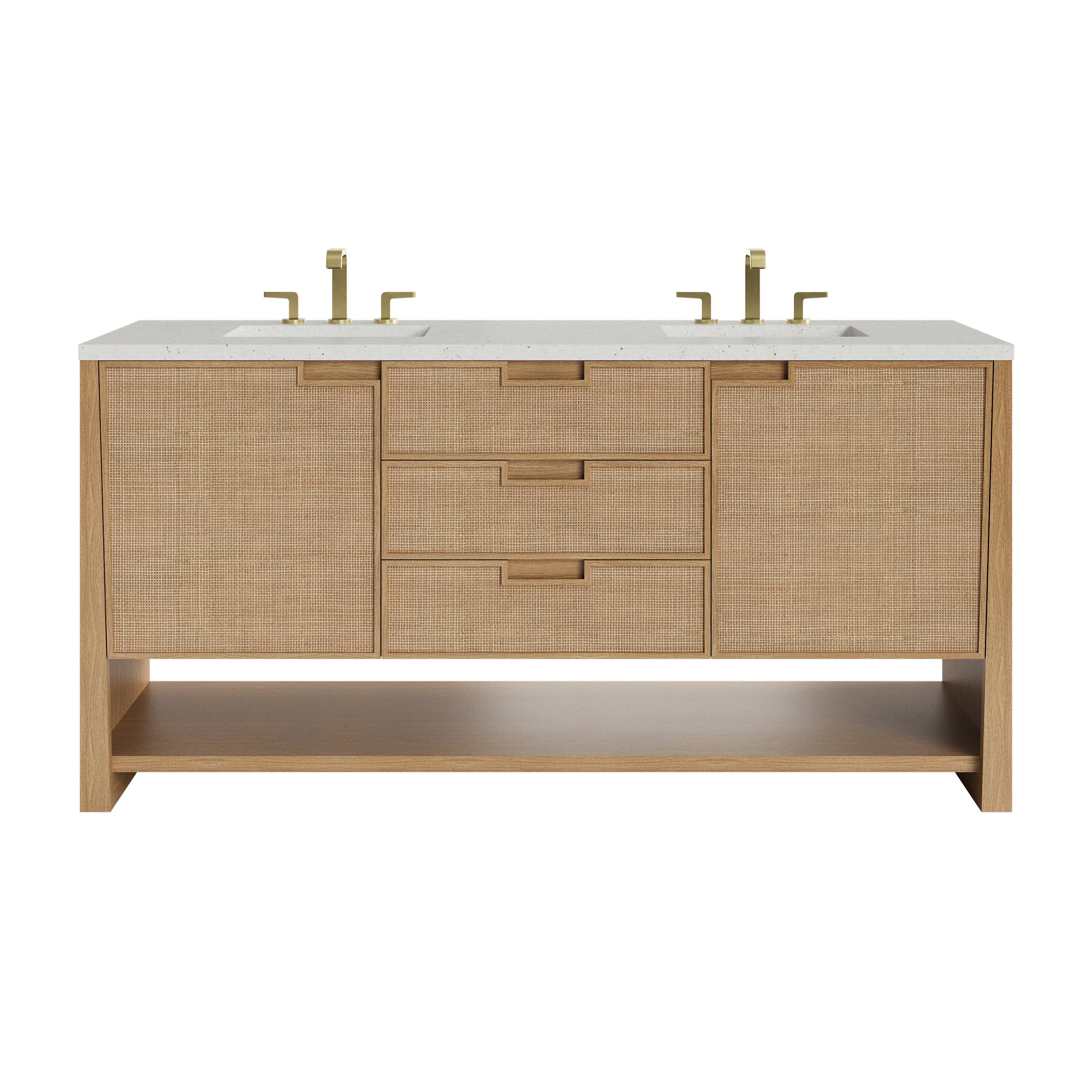 James Martin Solene 72" Double Vanity in Seaside Oak with 3cm Countertop