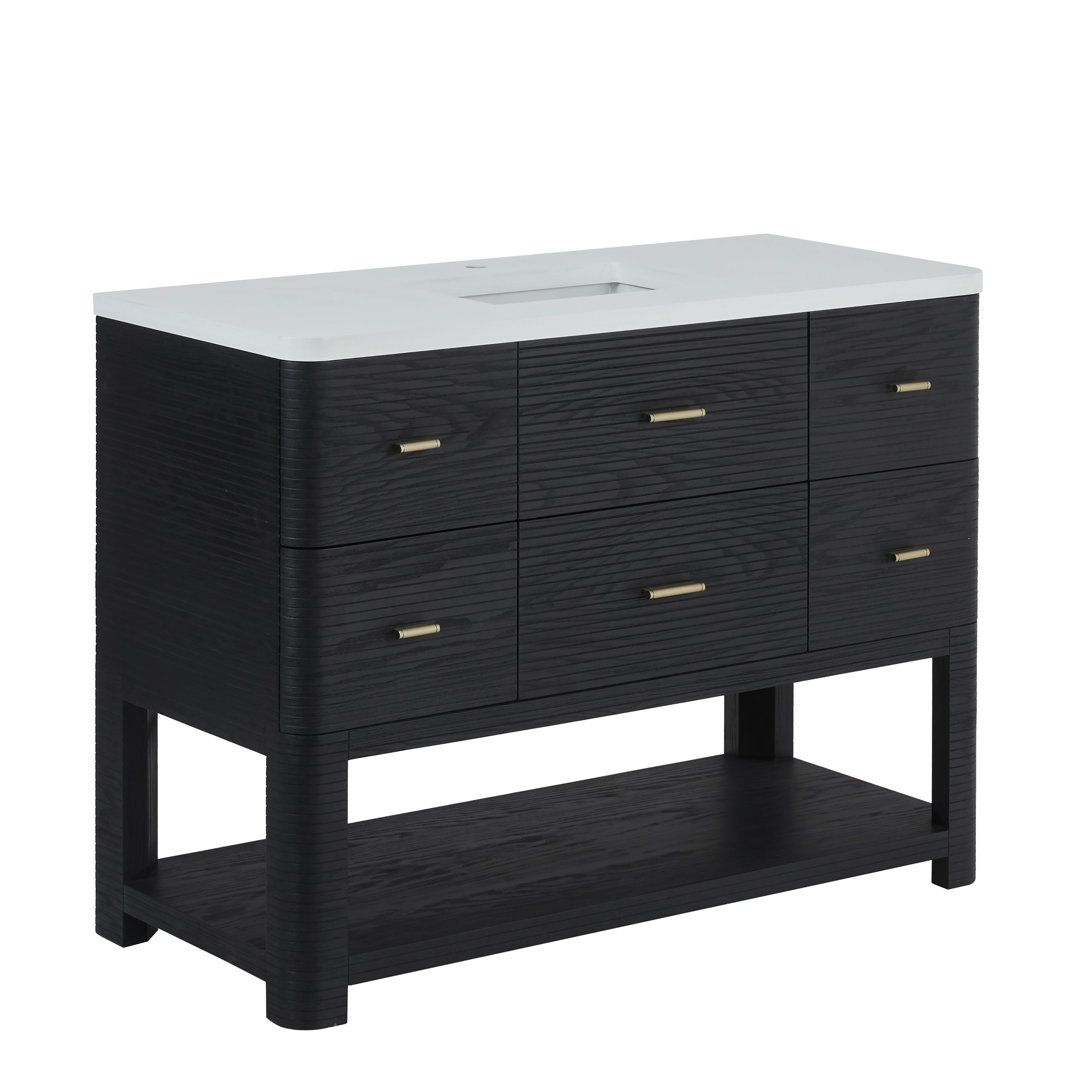 James Martin Lucian 48" Single Vanity in Carbon Oak with 3cm Countertop