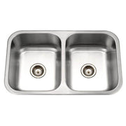 Houzer Medallion Gourmet 31" Stainless Steel Undermount 50/50 Double Bowl Kitchen Sink with Strainer