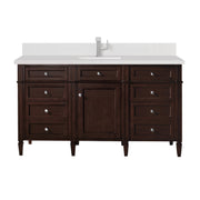 James Martin Brittany 60" Single Vanity in Burnished Mahogany with 3cm Countertop