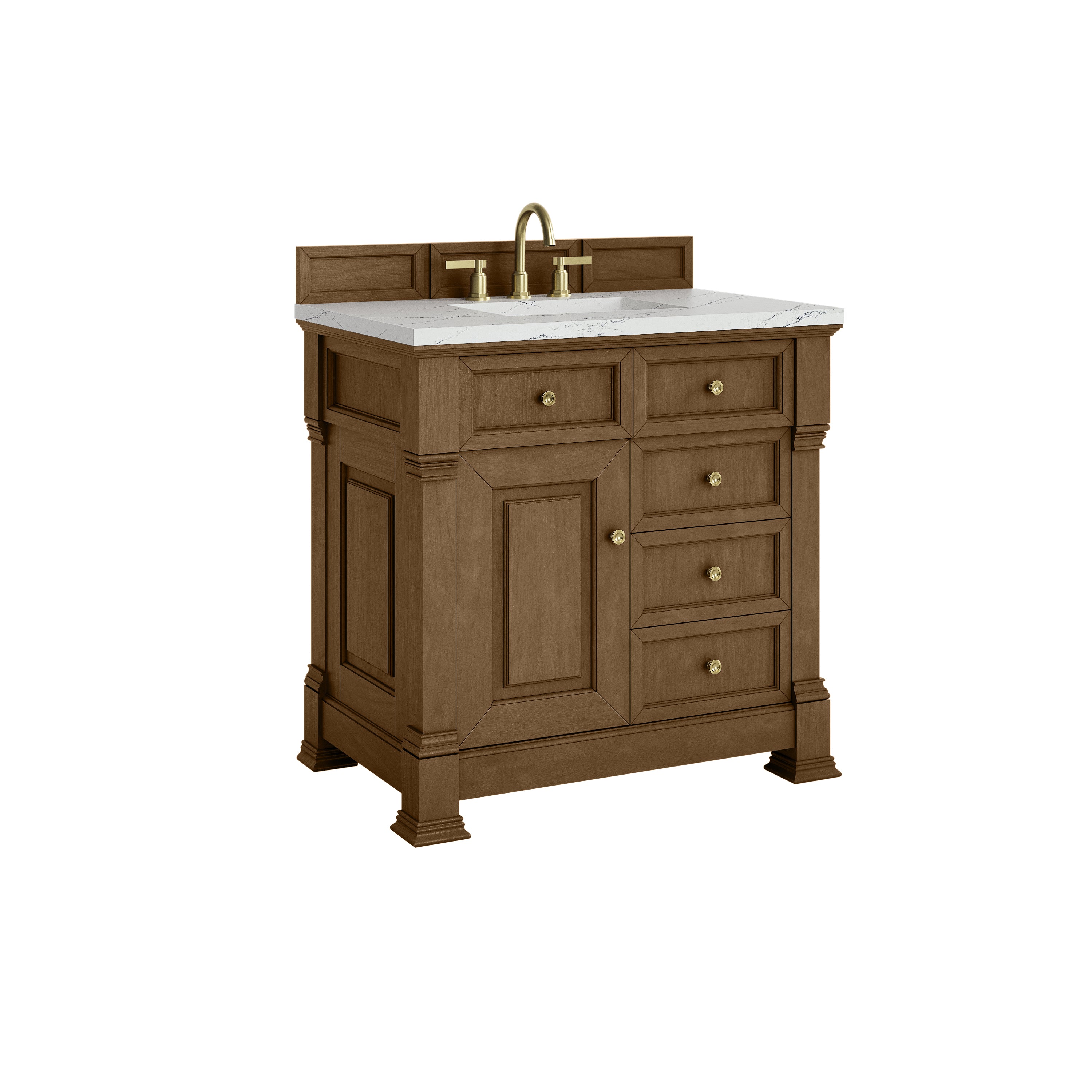 James Martin Brookfield 36" Single Vanity in Honey Oak with 3cm Countertop