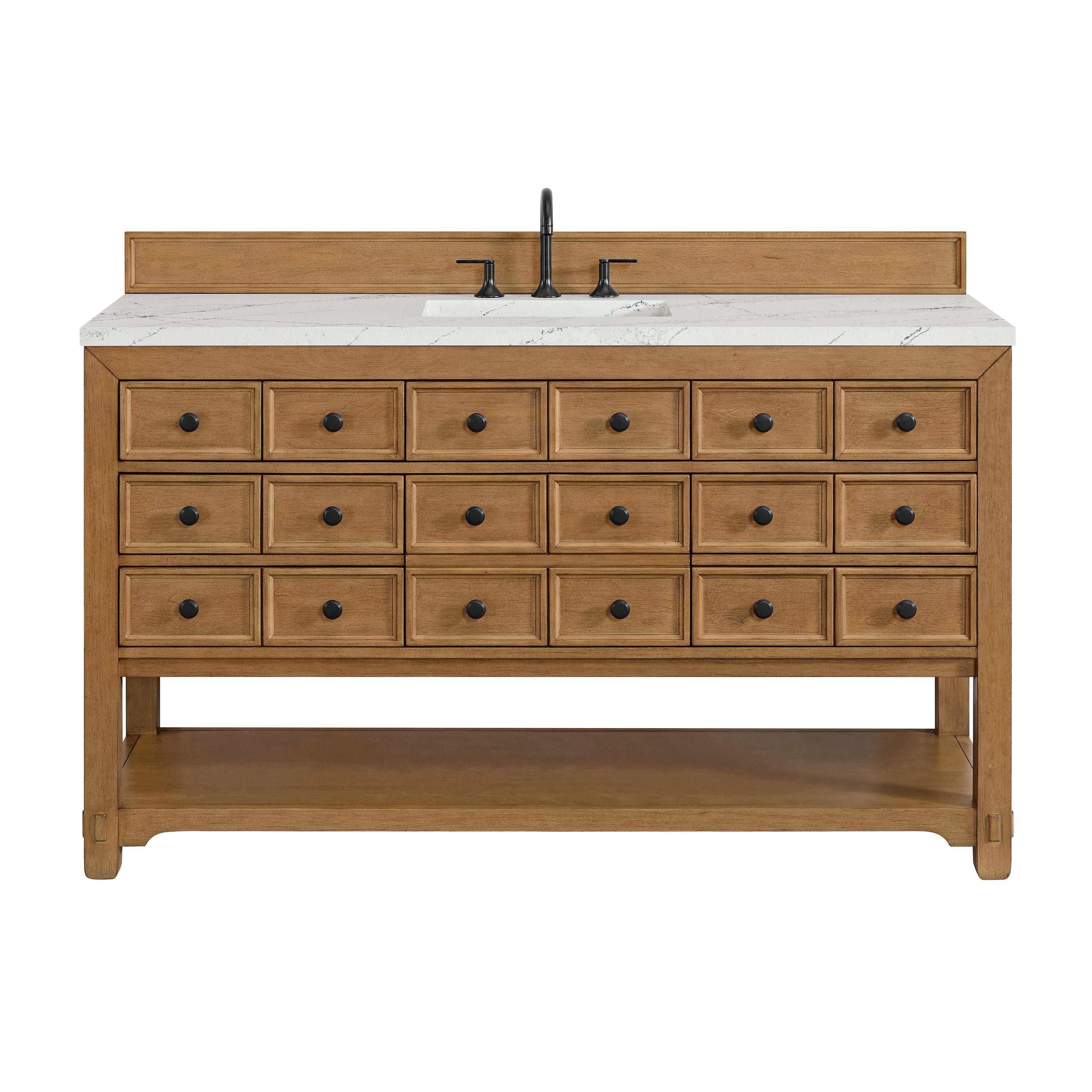James Martin Malibu 60" Single Vanity in Amber Birch with 3cm Countertop