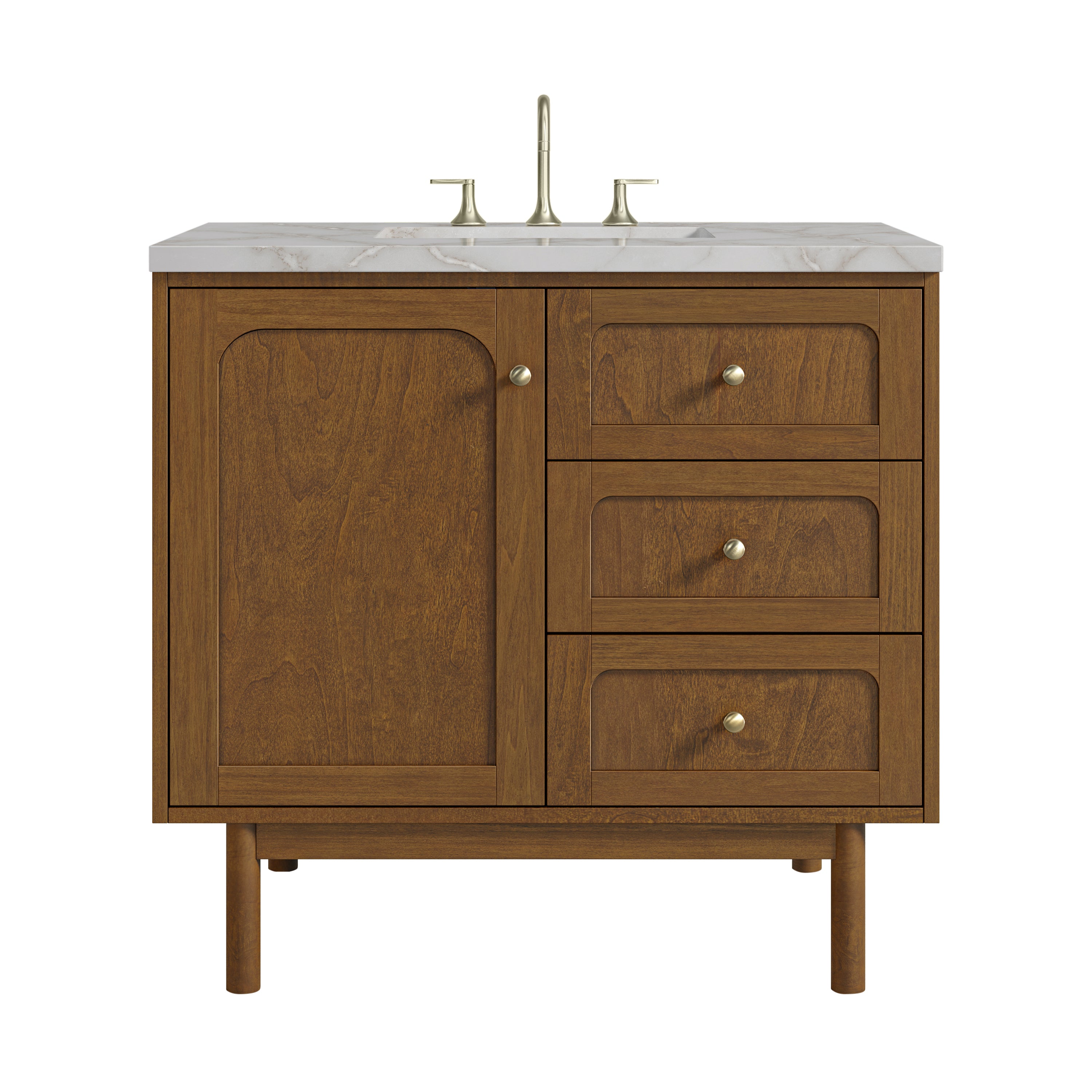 James Martin Laurent 36" Single Vanity in Honey Oak with 3cm Countertop