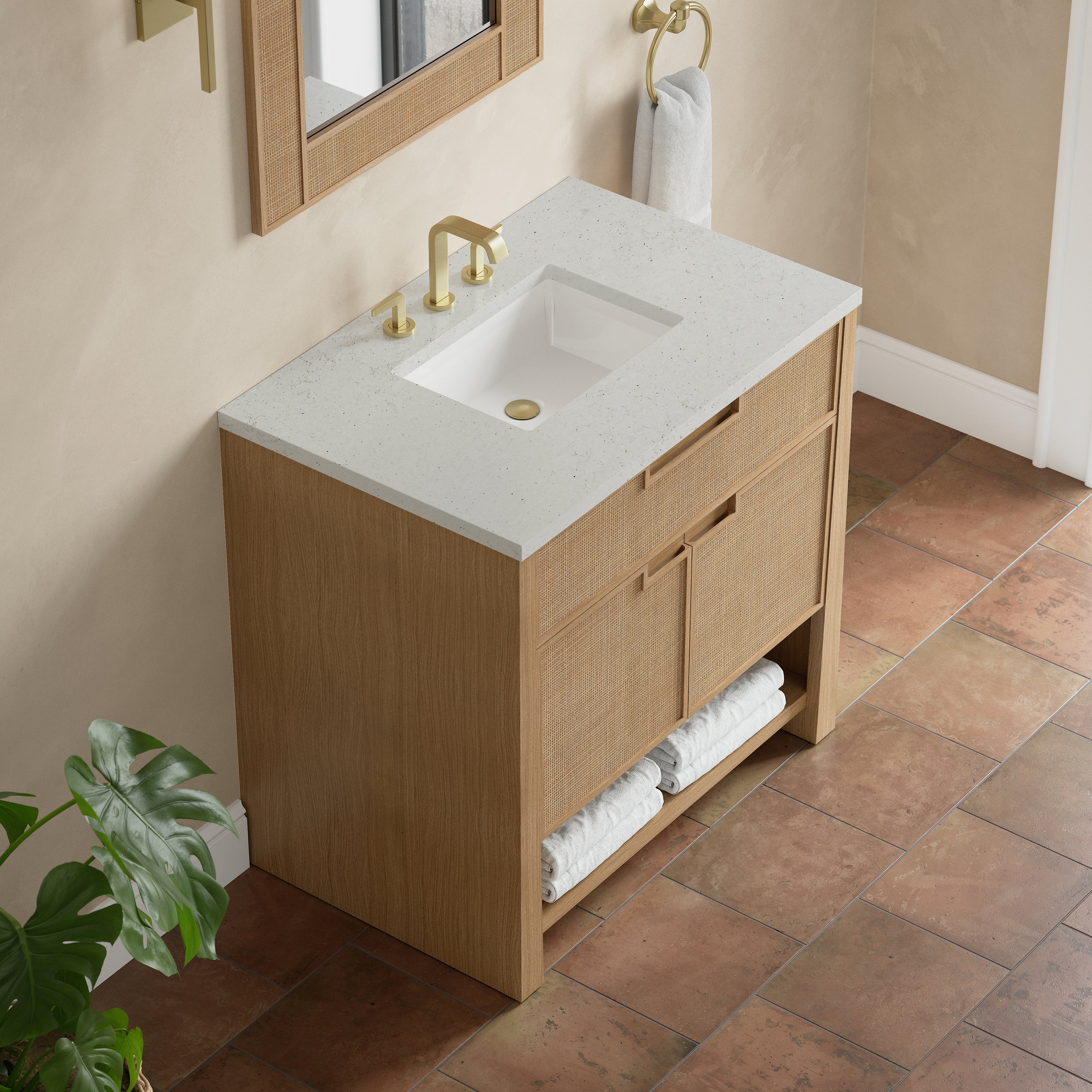 James Martin Solene 36" Single Vanity in Seaside Oak with 3cm Countertop