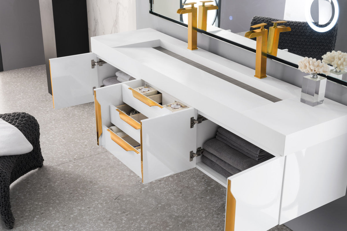 Columbia 72" Double Wall Mount Vanity Cabinet