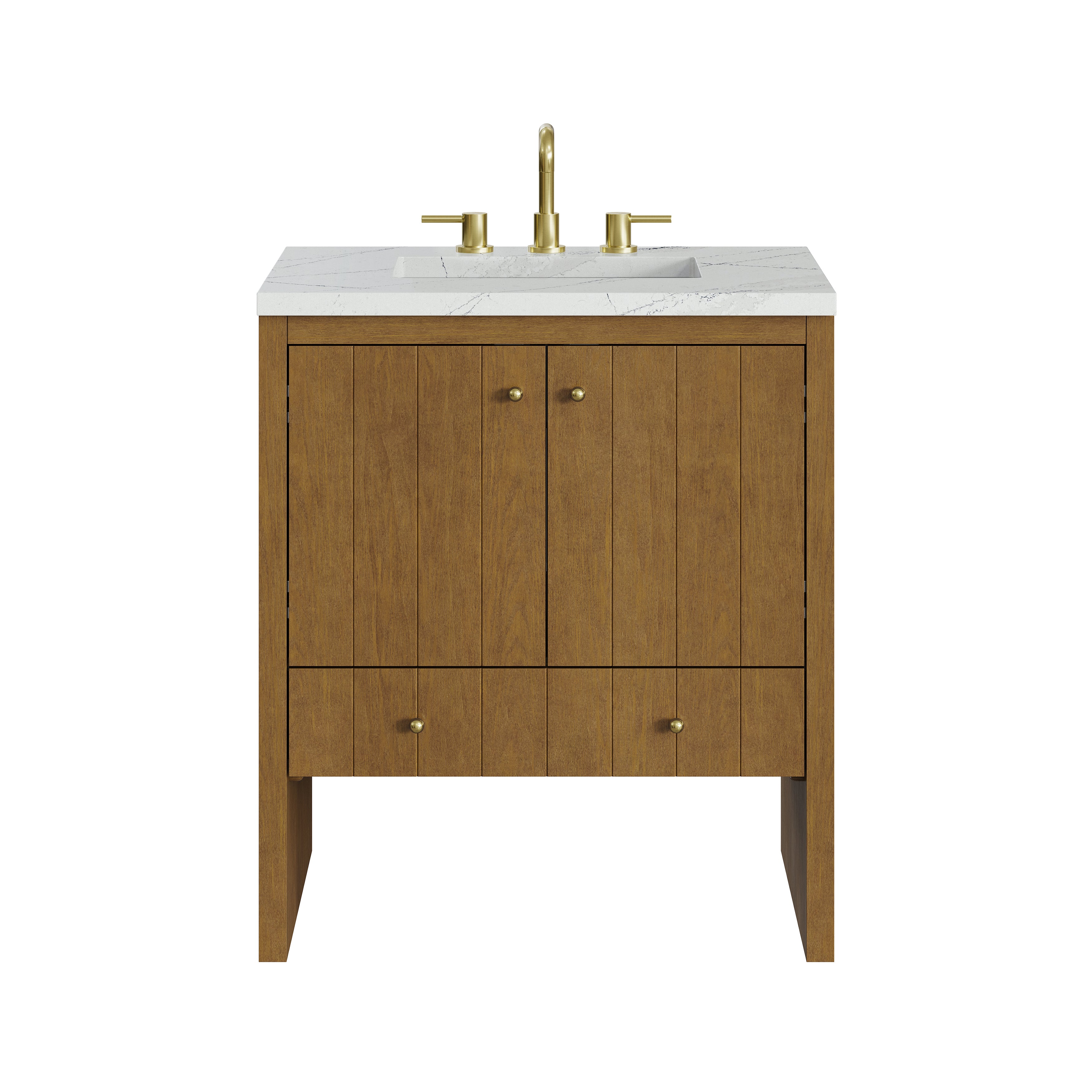 James Martin Hudson 30" Single Vanity in Honey Oak with 3cm Countertop