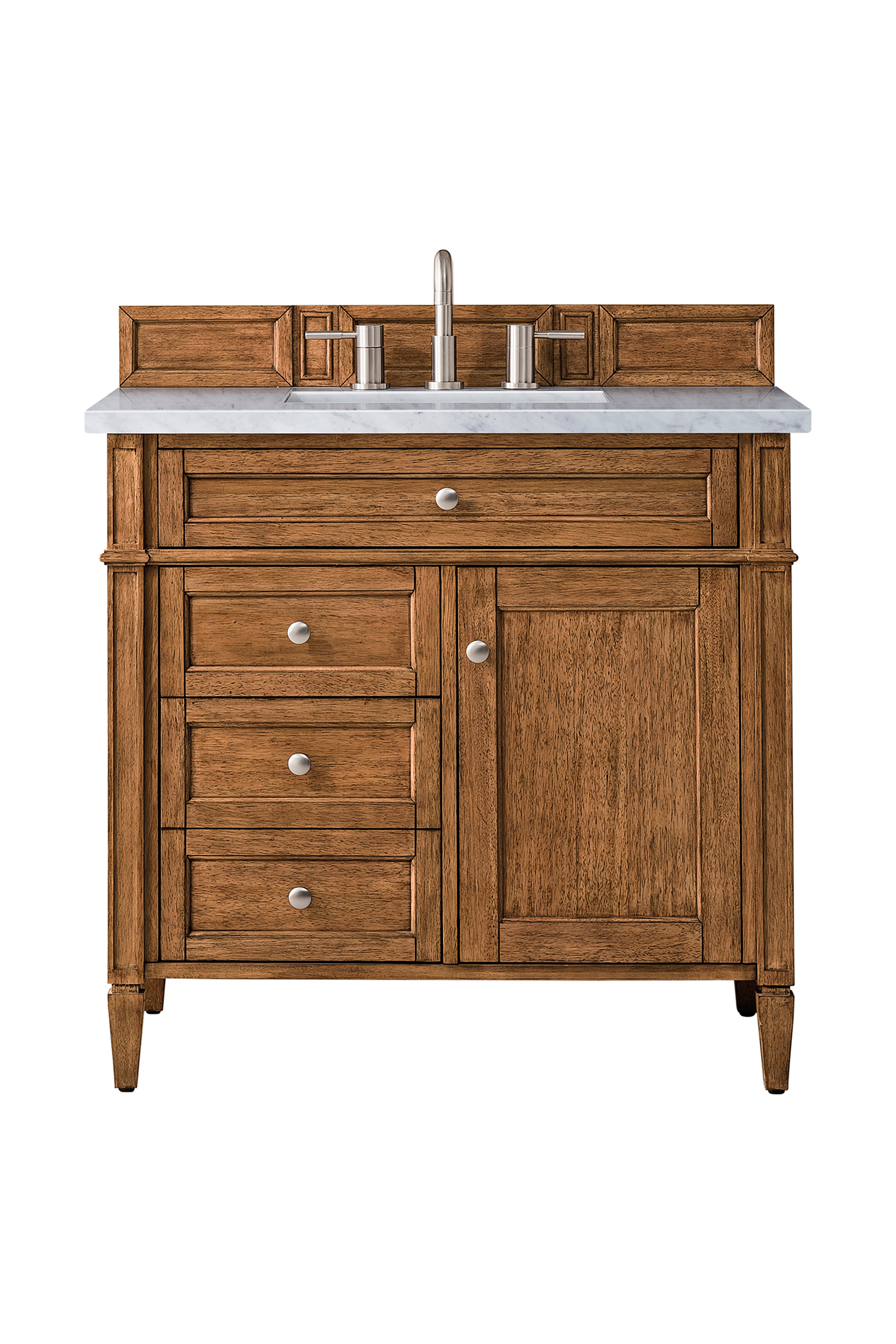 James Martin Brittany 36" Single Vanity in Saddle Brown with 3cm Countertop