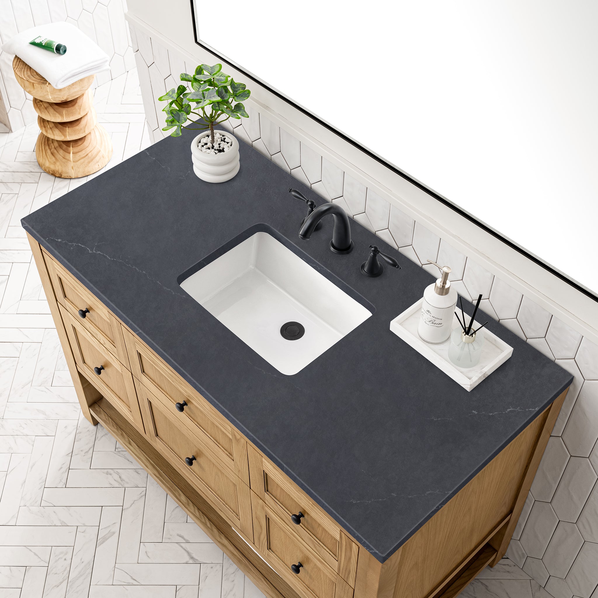 James Martin Breckenridge 48" Single Vanity in Light Natural Oak with 3cm Countertop