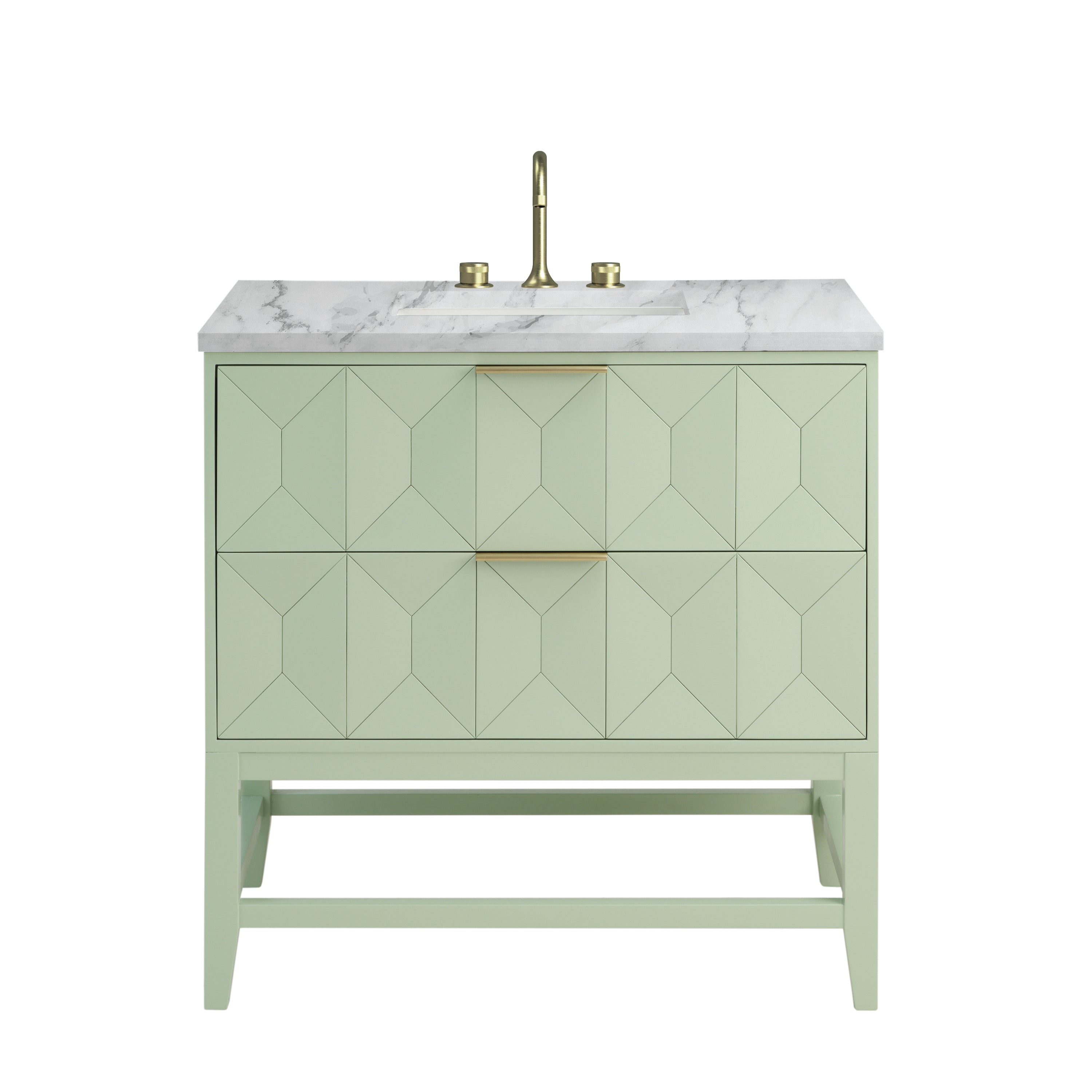 James Martin Emmeline 36" Single Vanity in Pistachio with 3cm Countertop