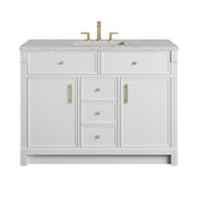 James Martin Bellshire 48" Single Vanity in Bright White with 3cm Countertop and FreePower Wireless Charger