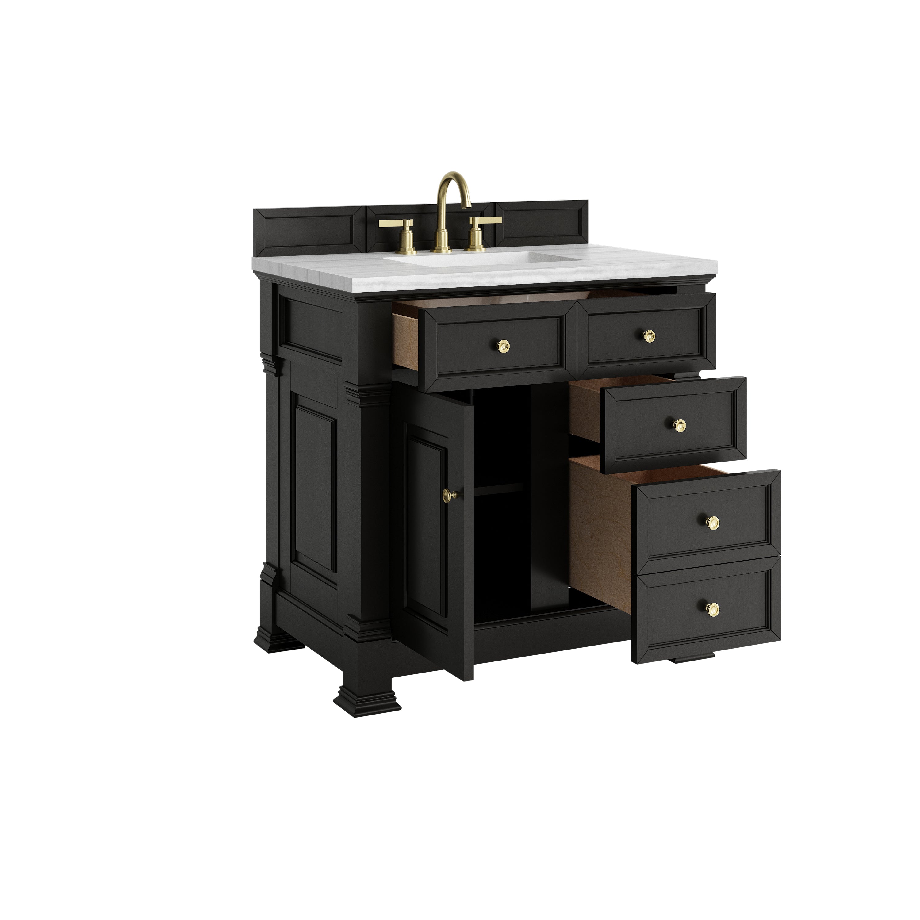 James Martin Brookfield 36" Single Vanity in Black Onyx with 3cm Countertop