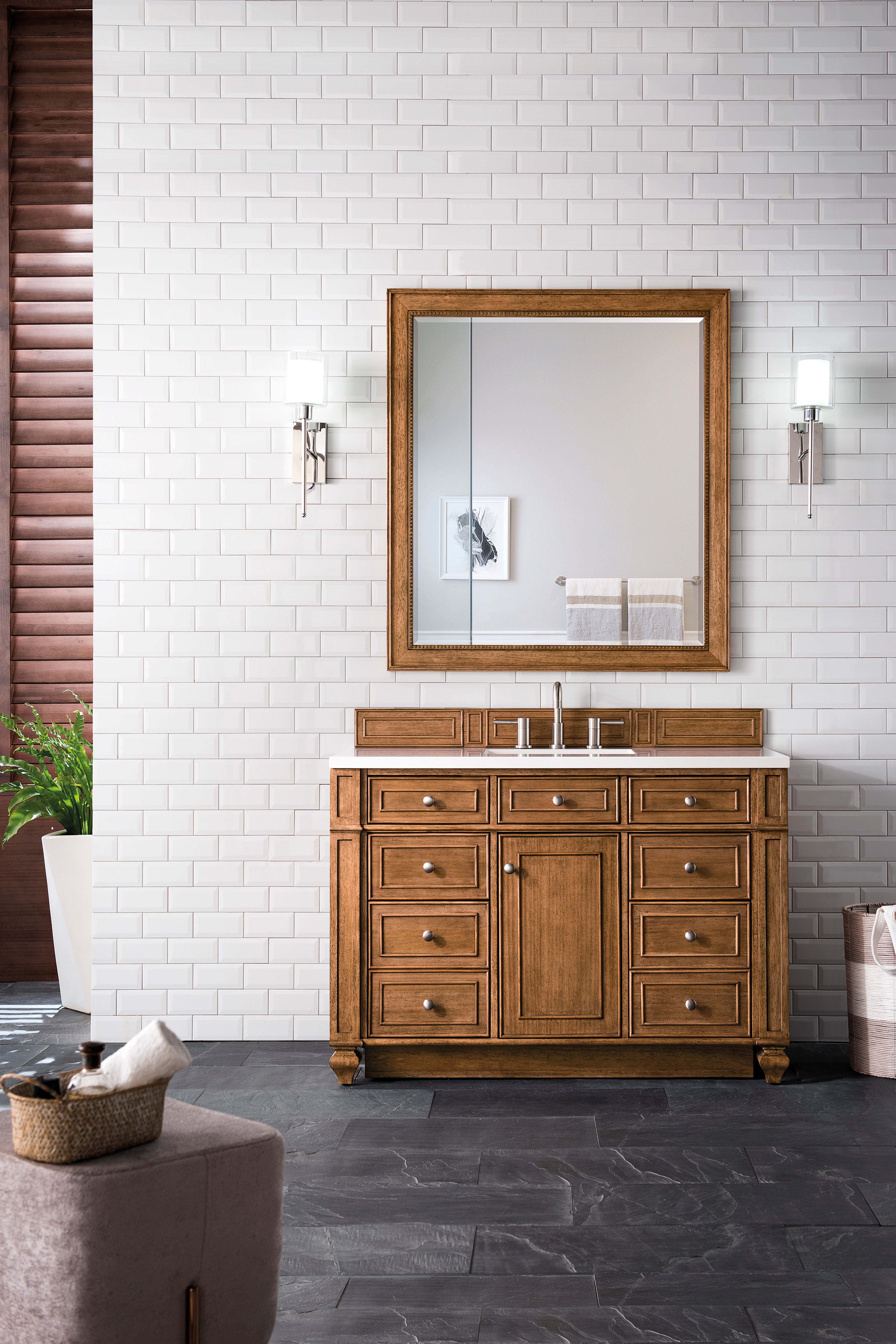 James Martin Bristol 48" Single Vanity in Saddle Brown with 3cm Countertop