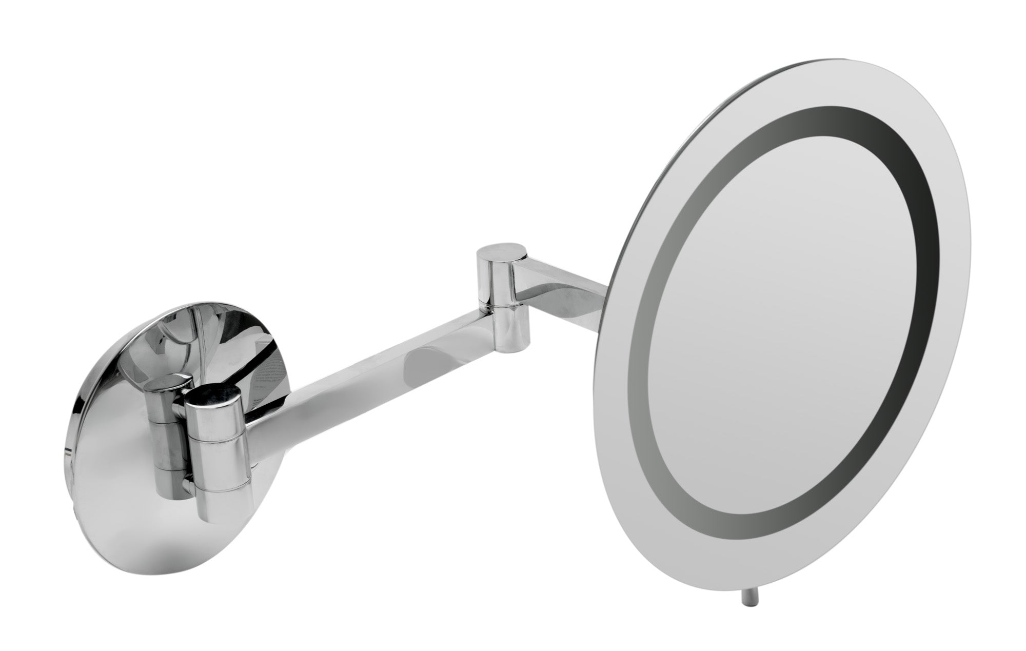 ALFI brand ABM9WLED Wall Mount Round 9" 5x Magnifying Cosmetic Mirror with Light