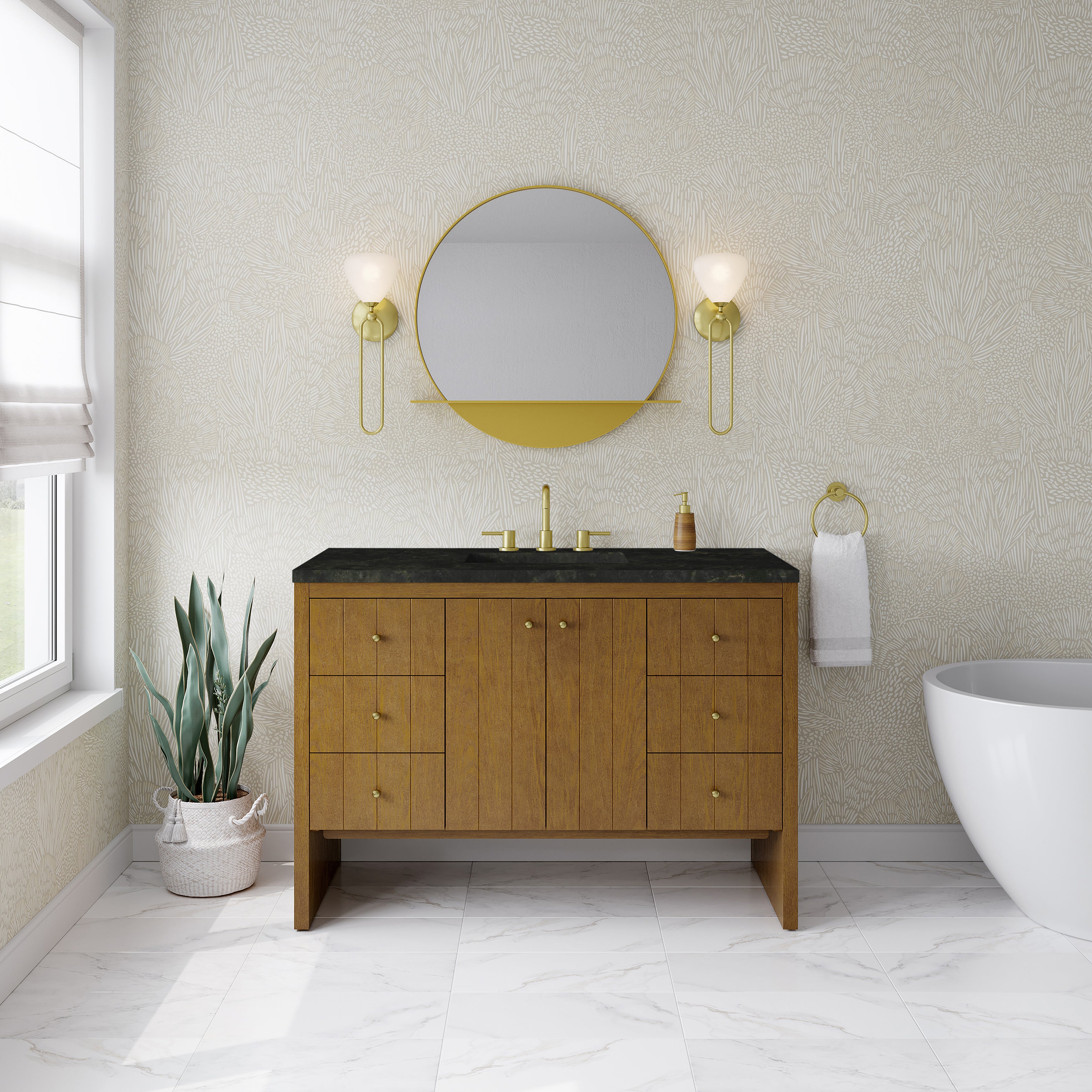 James Martin Hudson 48" Single Vanity in Honey Oak with 3cm Countertop
