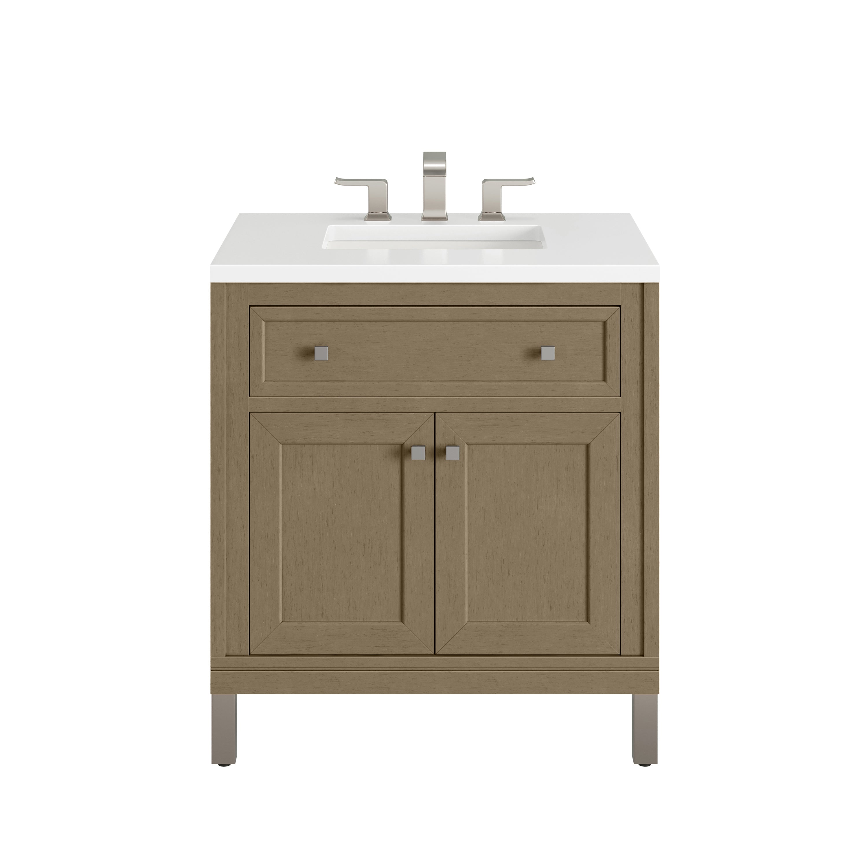 James Martin Chicago 30" Single Vanity in Walnut Whisper with 3cm Countertop