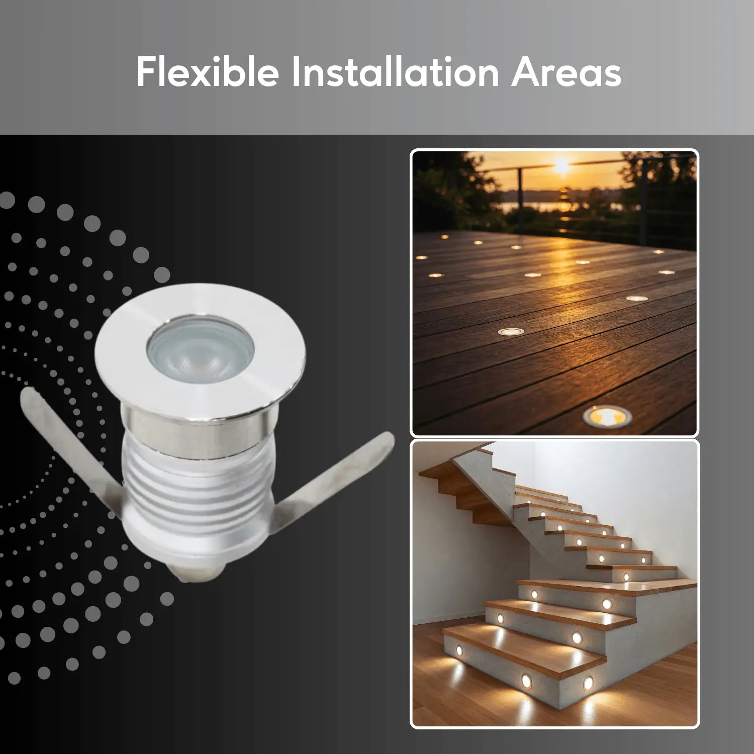 Mini Milk Cap In-Ground Well LED Light Fixture 3W 2700K 12-24V DC Input