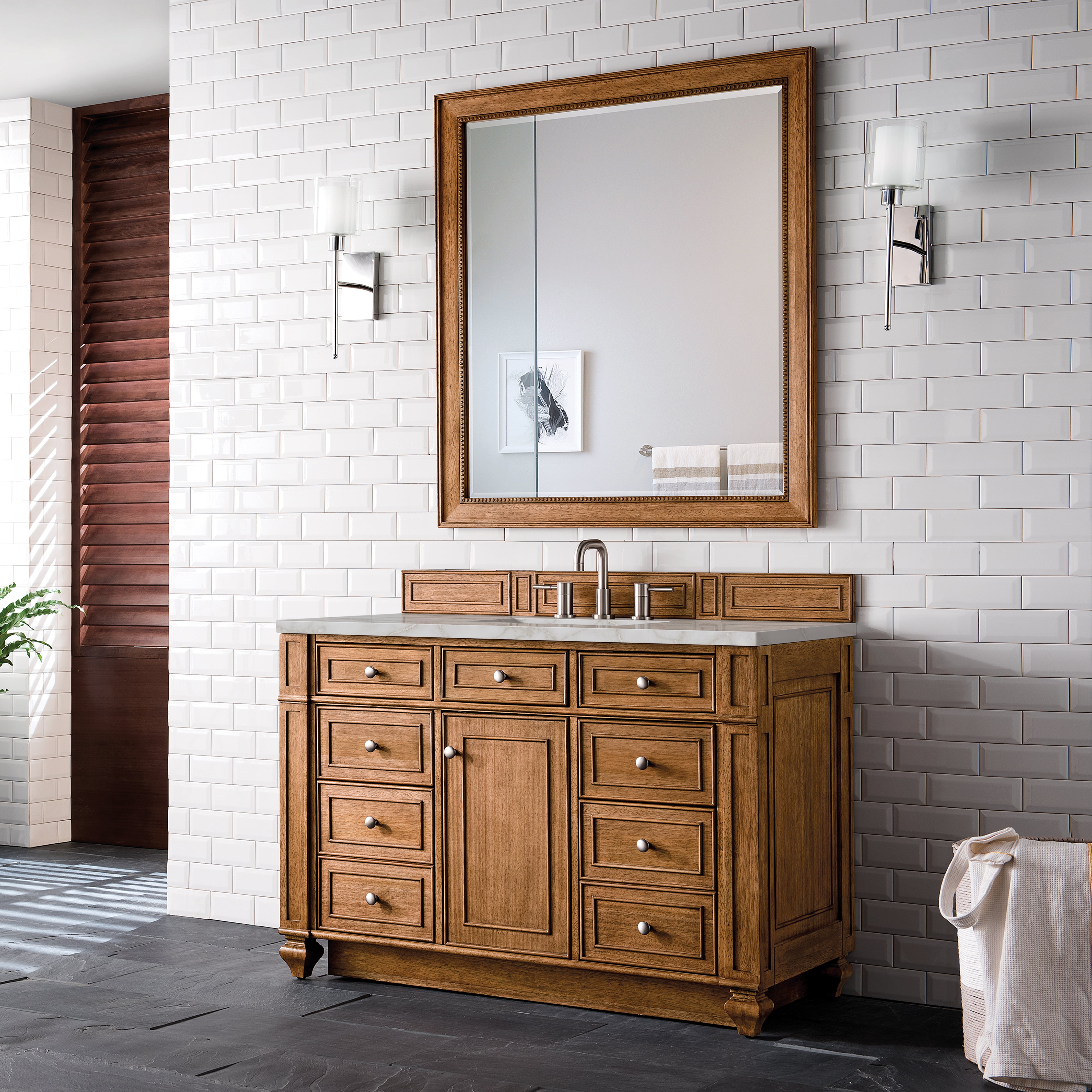 James Martin Bristol 48" Single Vanity in Saddle Brown with 3cm Countertop
