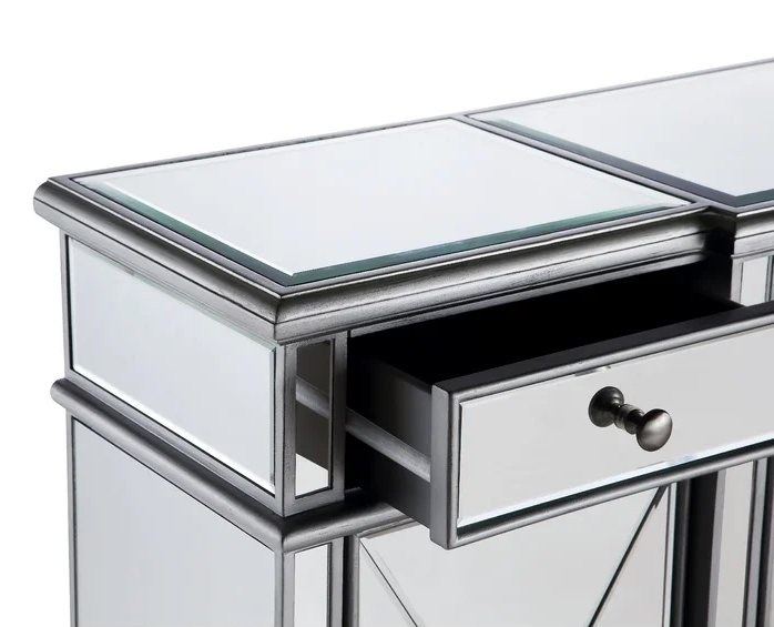 Chans Furniture DH-695 Mirrored Relection Andrea Hall Console (Silver)