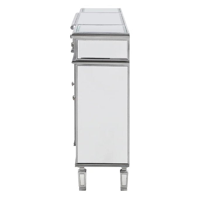 Chans Furniture DH-695 Mirrored Relection Andrea Hall Console (Silver)