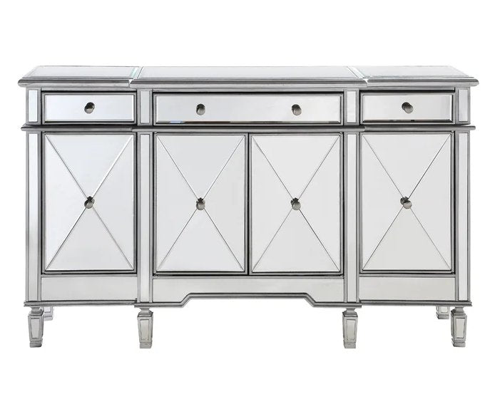 Chans Furniture DH-695 Mirrored Relection Andrea Hall Console (Silver)