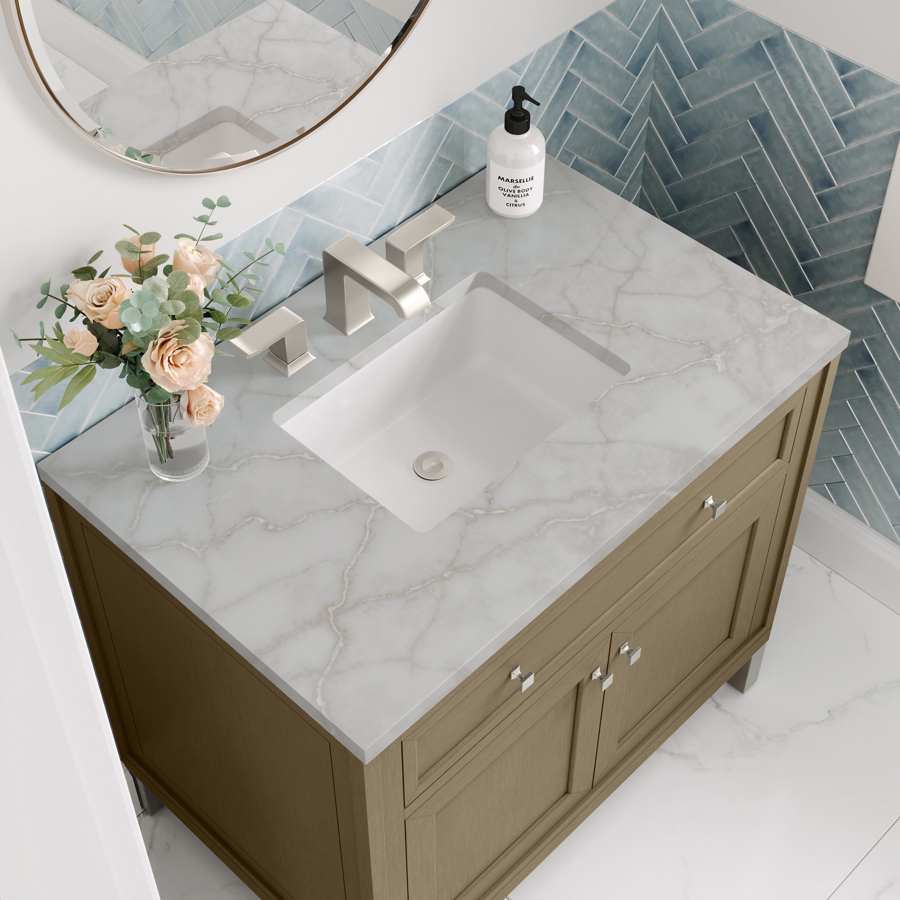 James Martin Chicago 36" Single Vanity in Walnut Whisper with 3cm Countertop