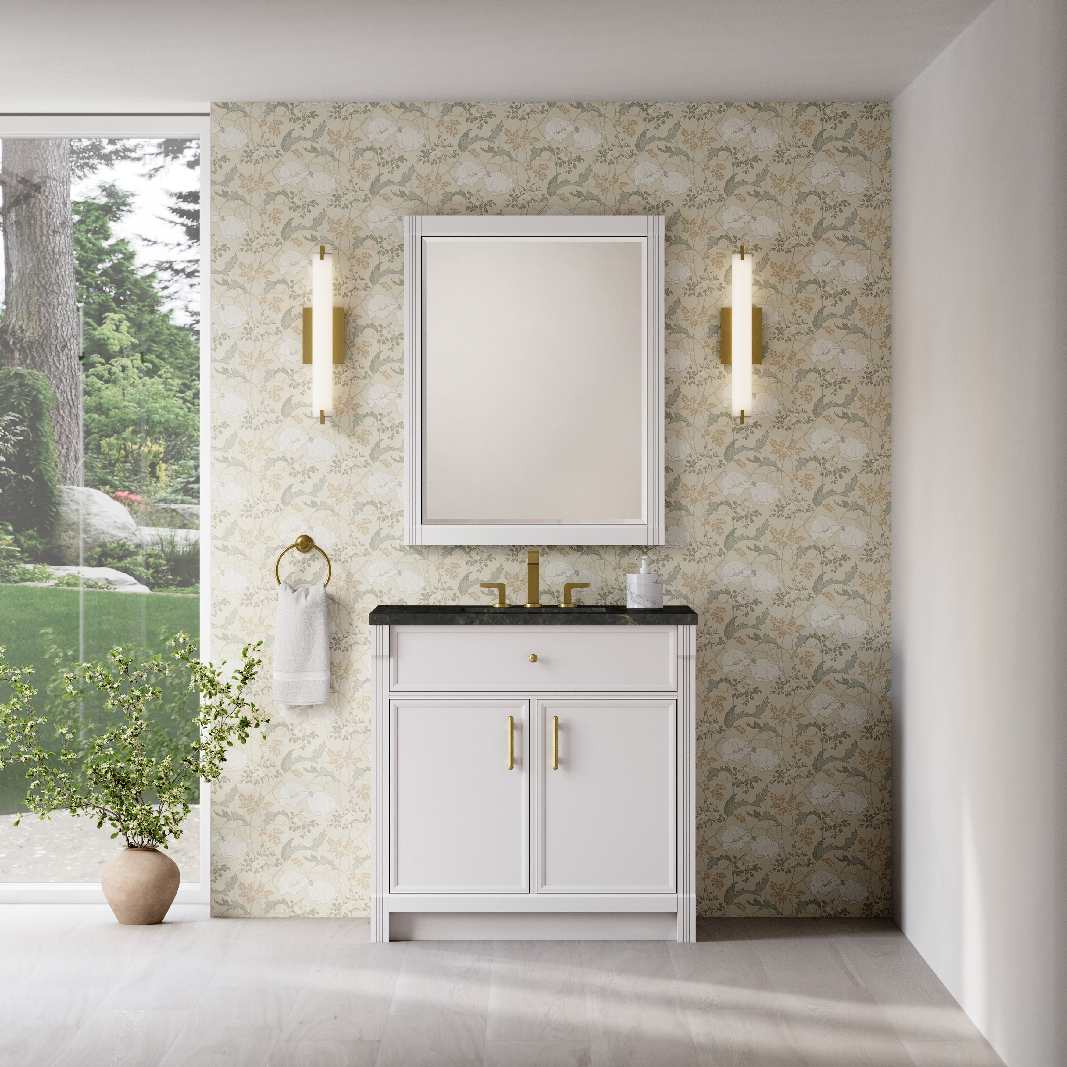 James Martin Bellshire 36" Single Vanity in Bright White with 3cm Countertop