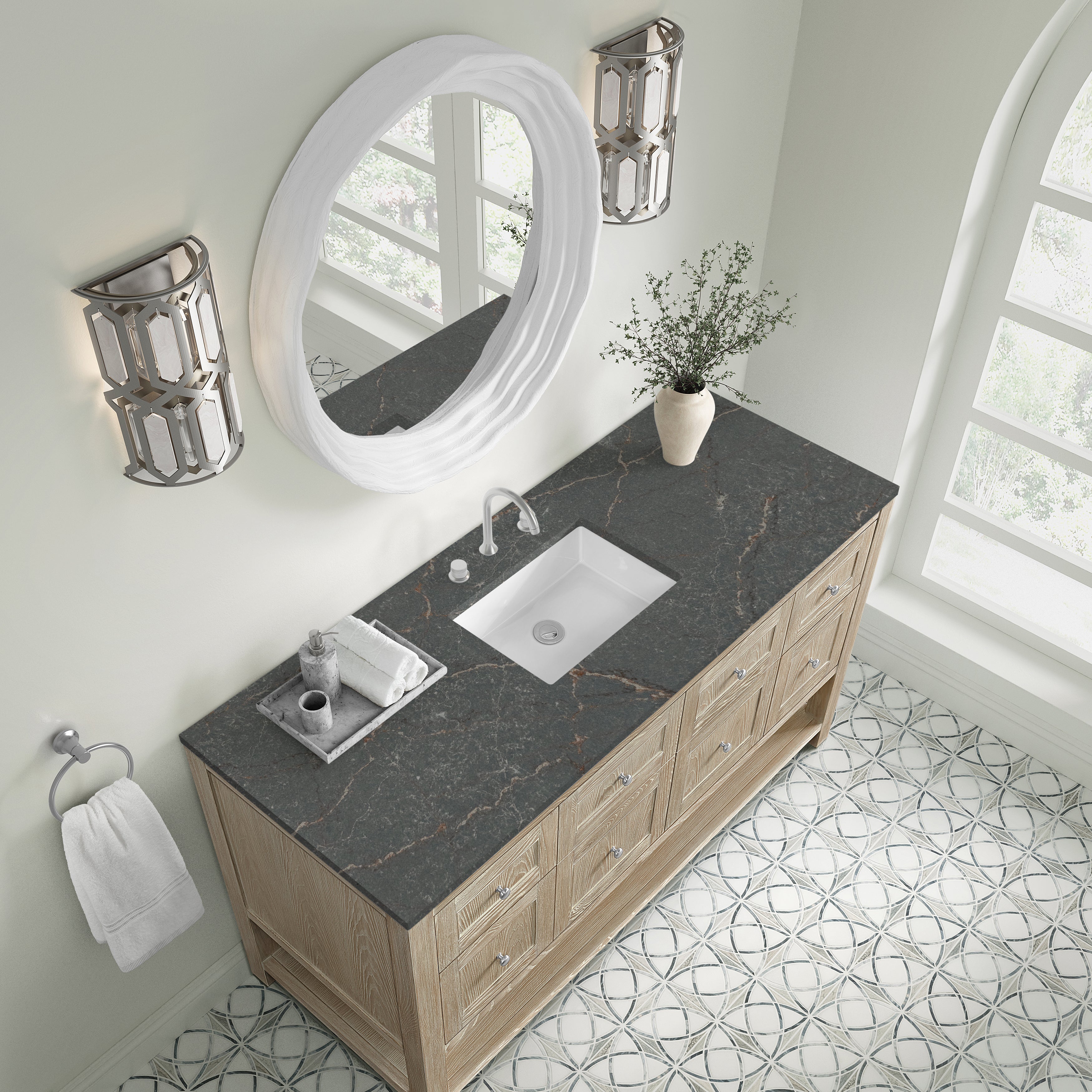 James Martin Breckenridge 60" Single Vanity in Whitewashed Oak with 3cm Countertop