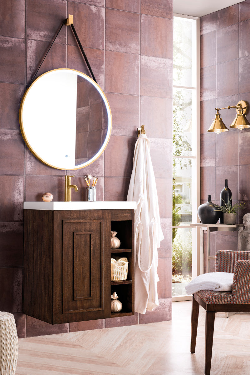 Alicante 24" Single Vanity with White Glossy Composite Stone Top
