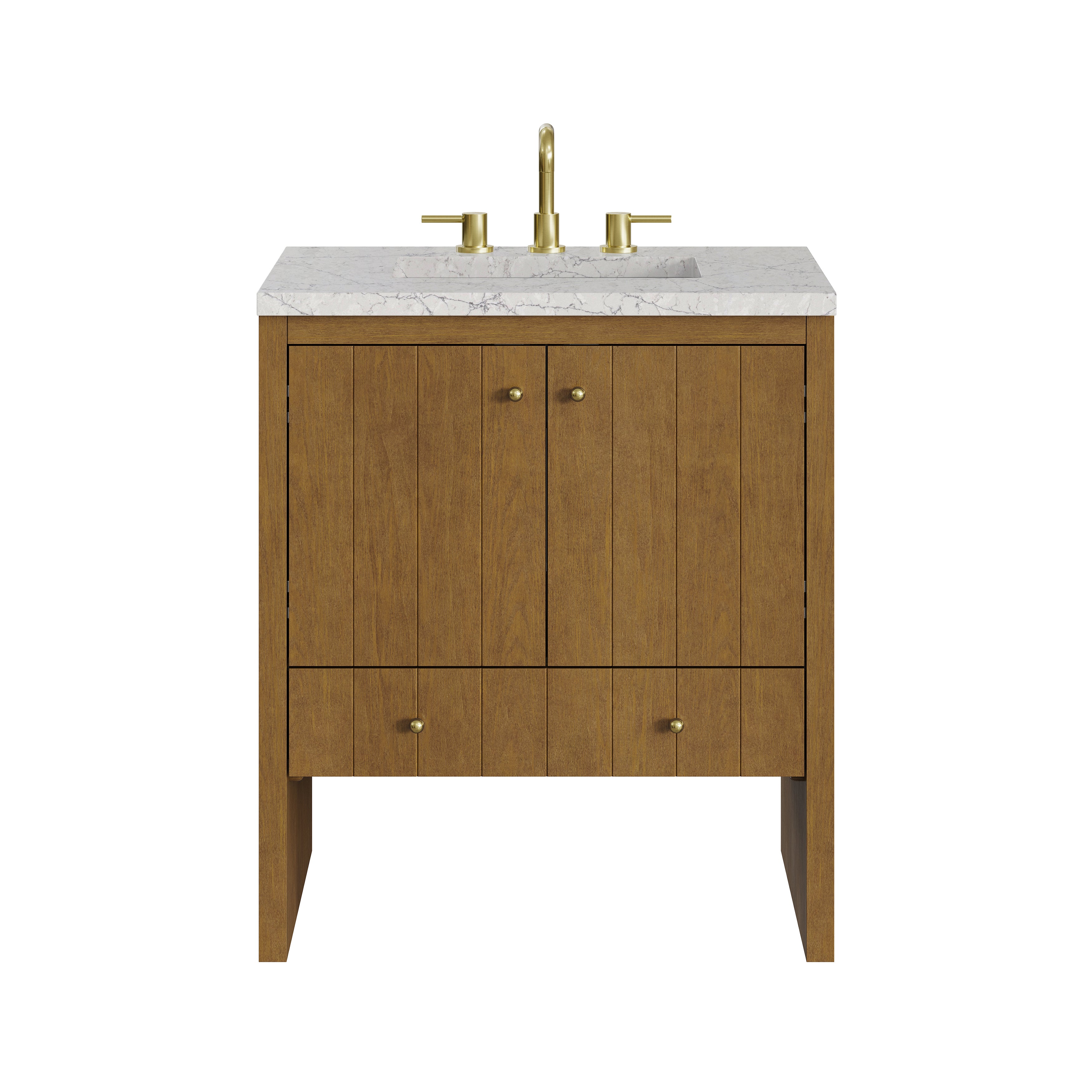 James Martin Hudson 30" Single Vanity in Honey Oak with 3cm Countertop