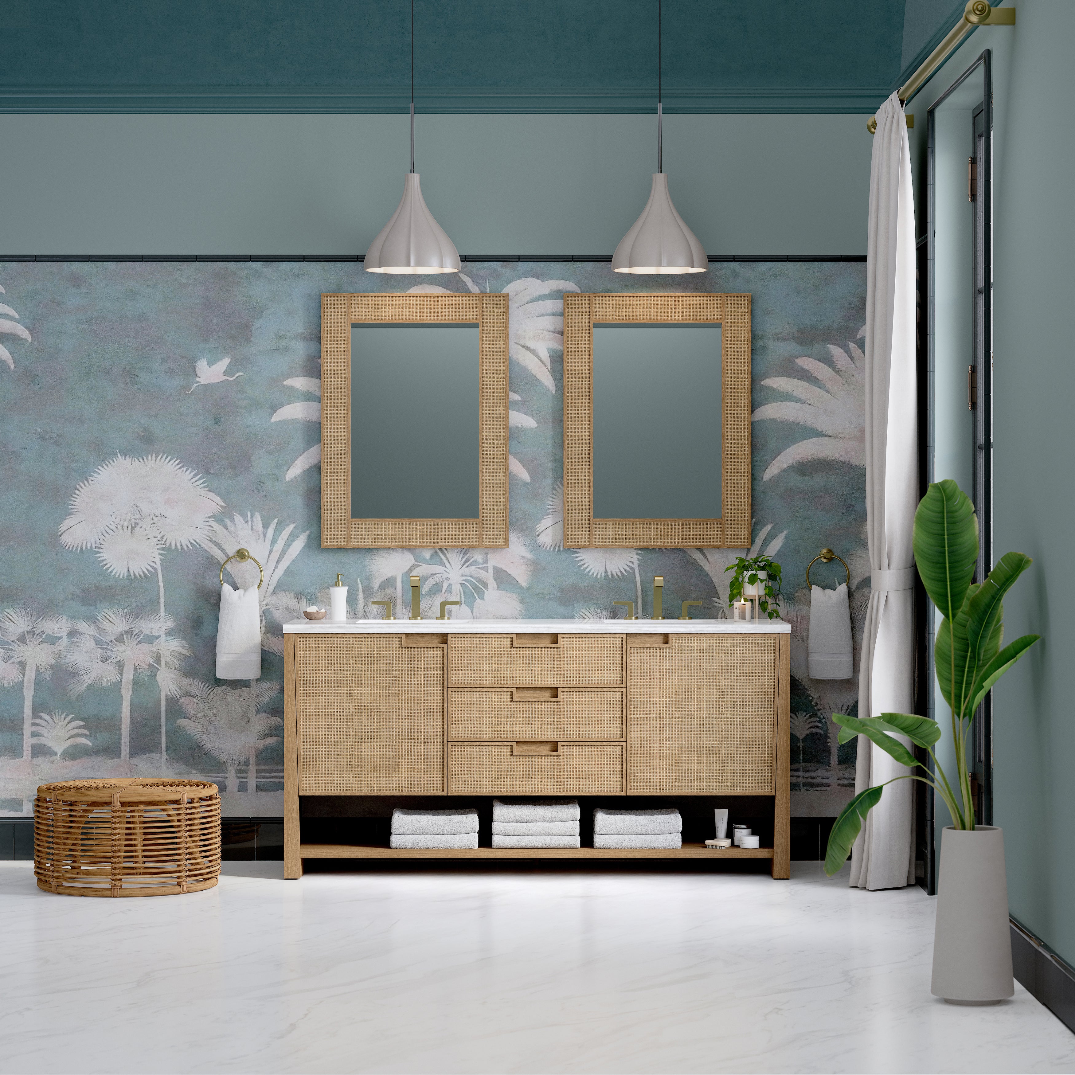 James Martin Solene 72" Double Vanity in Seaside Oak with 3cm Countertop
