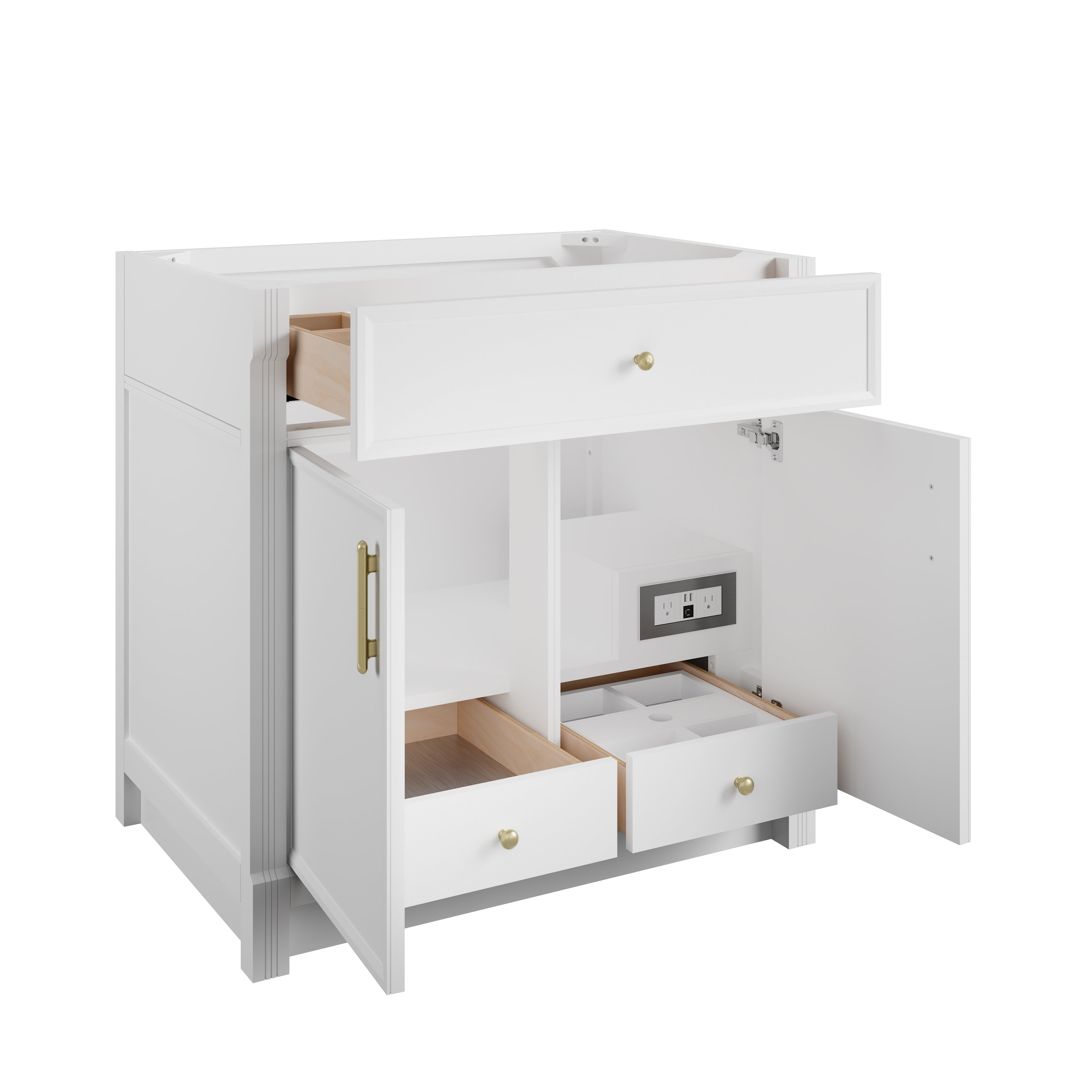 James Martin Bellshire 36" Single Vanity in Bright White with 3cm Countertop