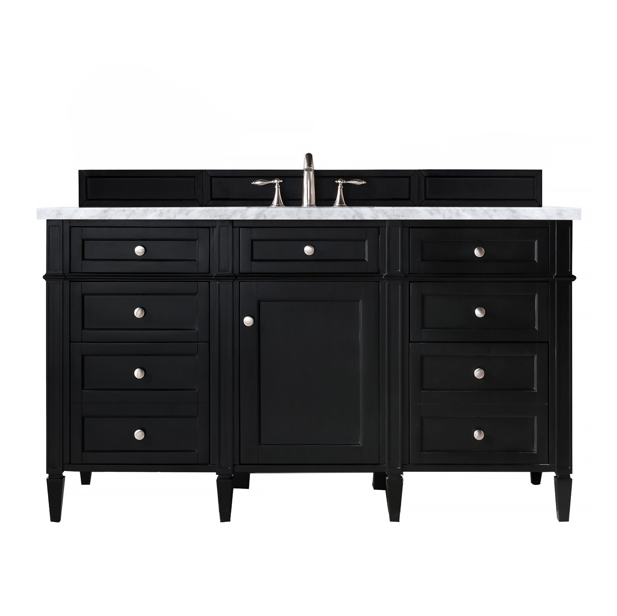 James Martin Brittany 60" Single Vanity in Black Onyx with 3cm Countertop