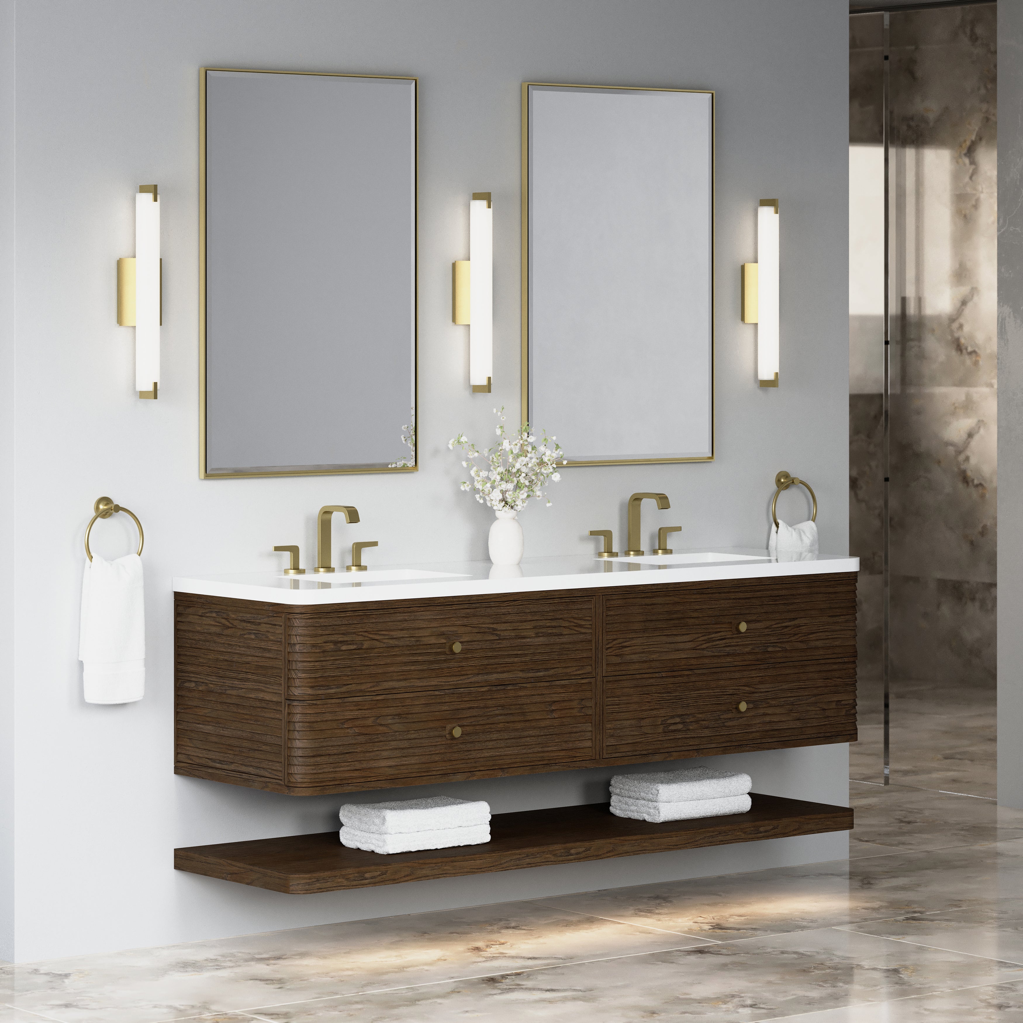 James Martin Allamari 72" Double Vanity in Sable with 3cm Countertop