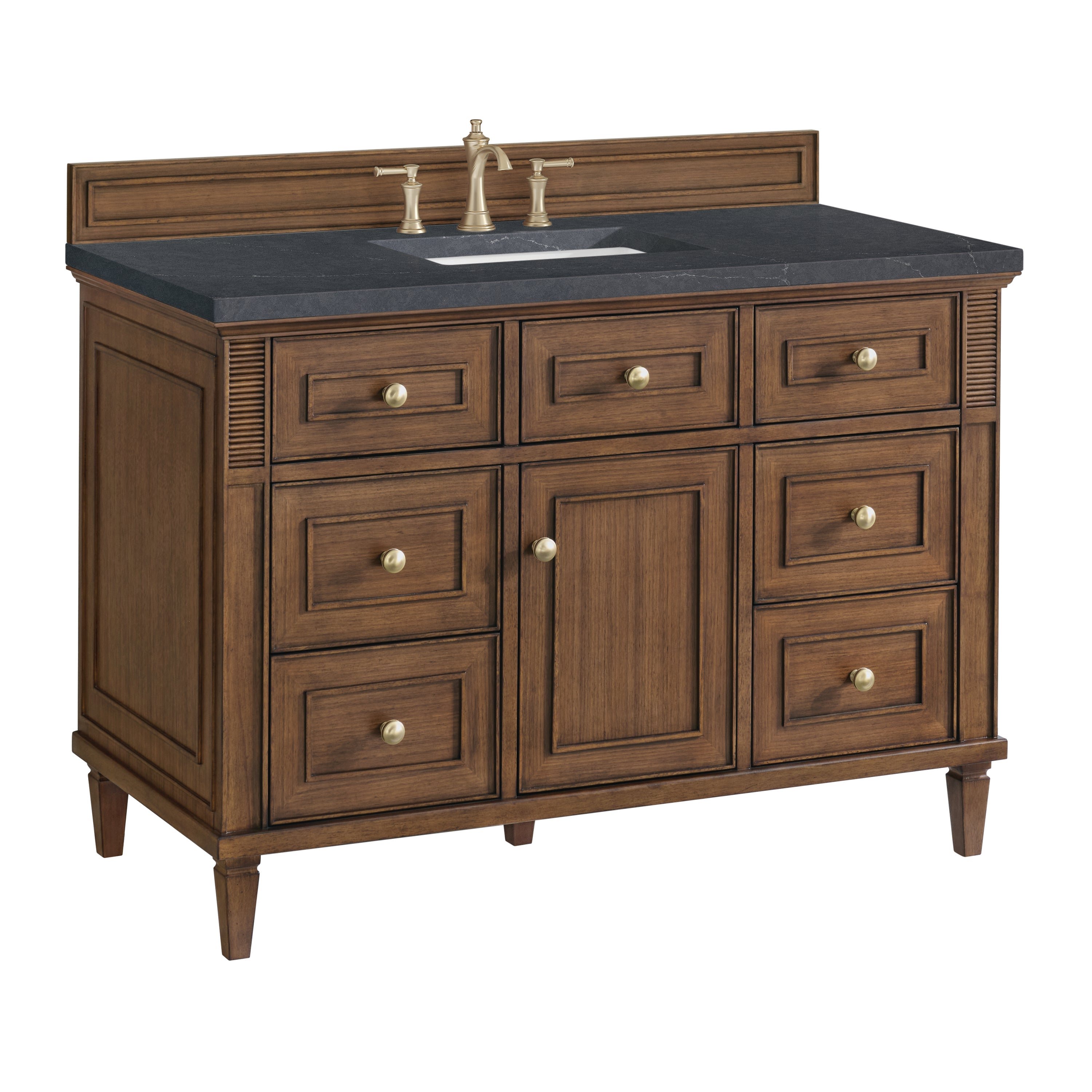 James Martin Lorelai 48" Single Vanity in Mid-Century Walnut with 3cm Countertop