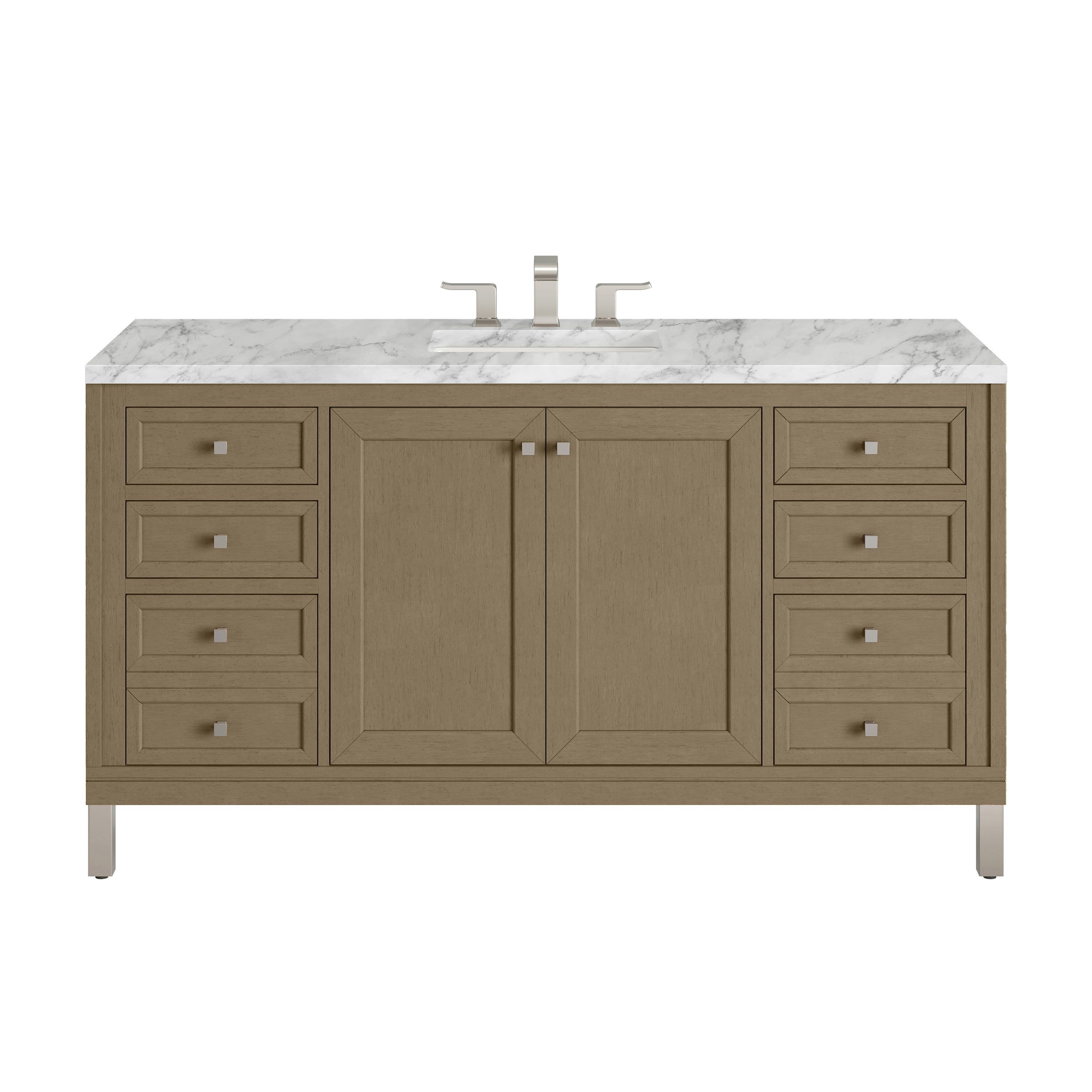 James Martin Chicago 60" Single Vanity in Walnut Whisper with 3cm Countertop