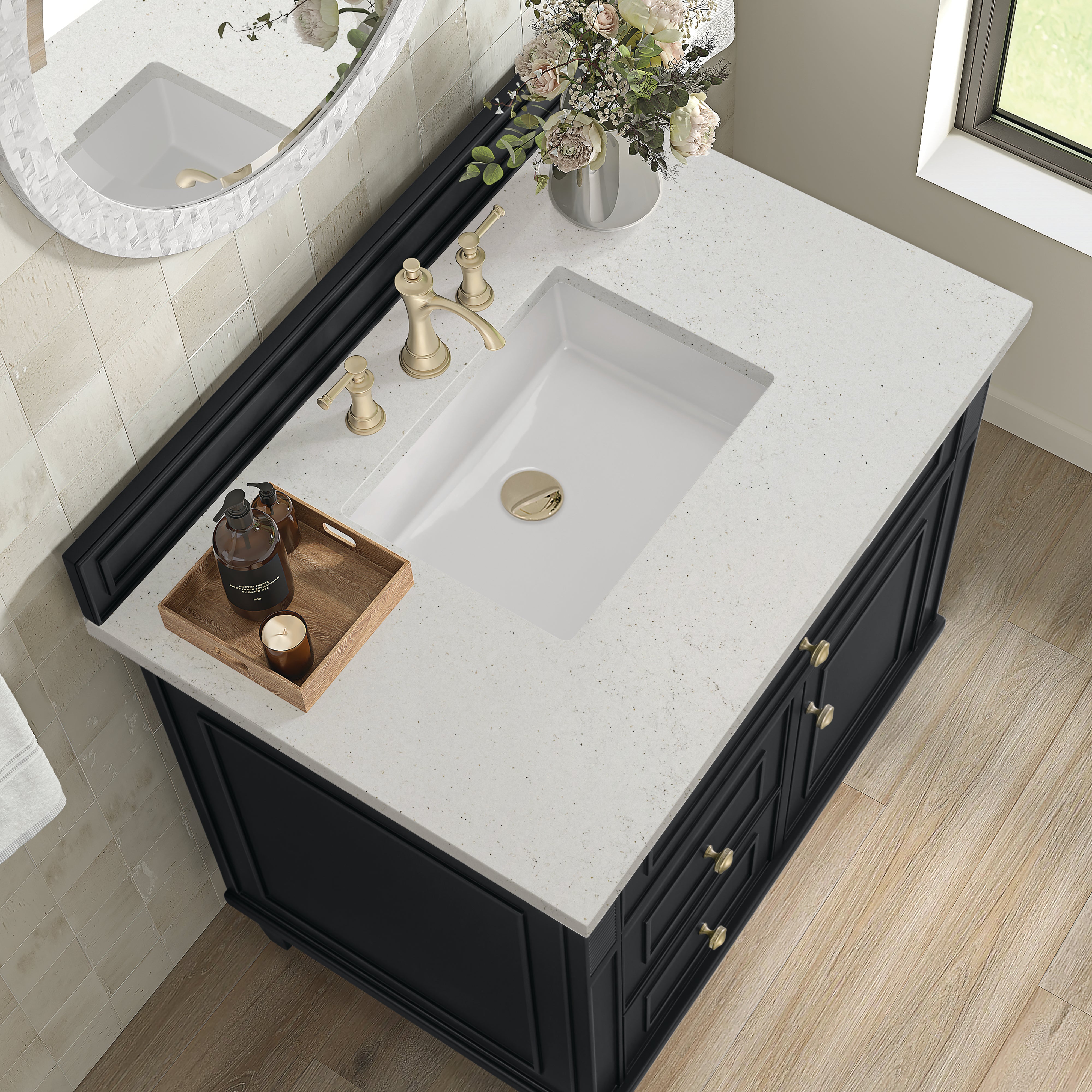 James Martin Lorelai 36" Single Vanity in Black Onyx with 3cm Countertop