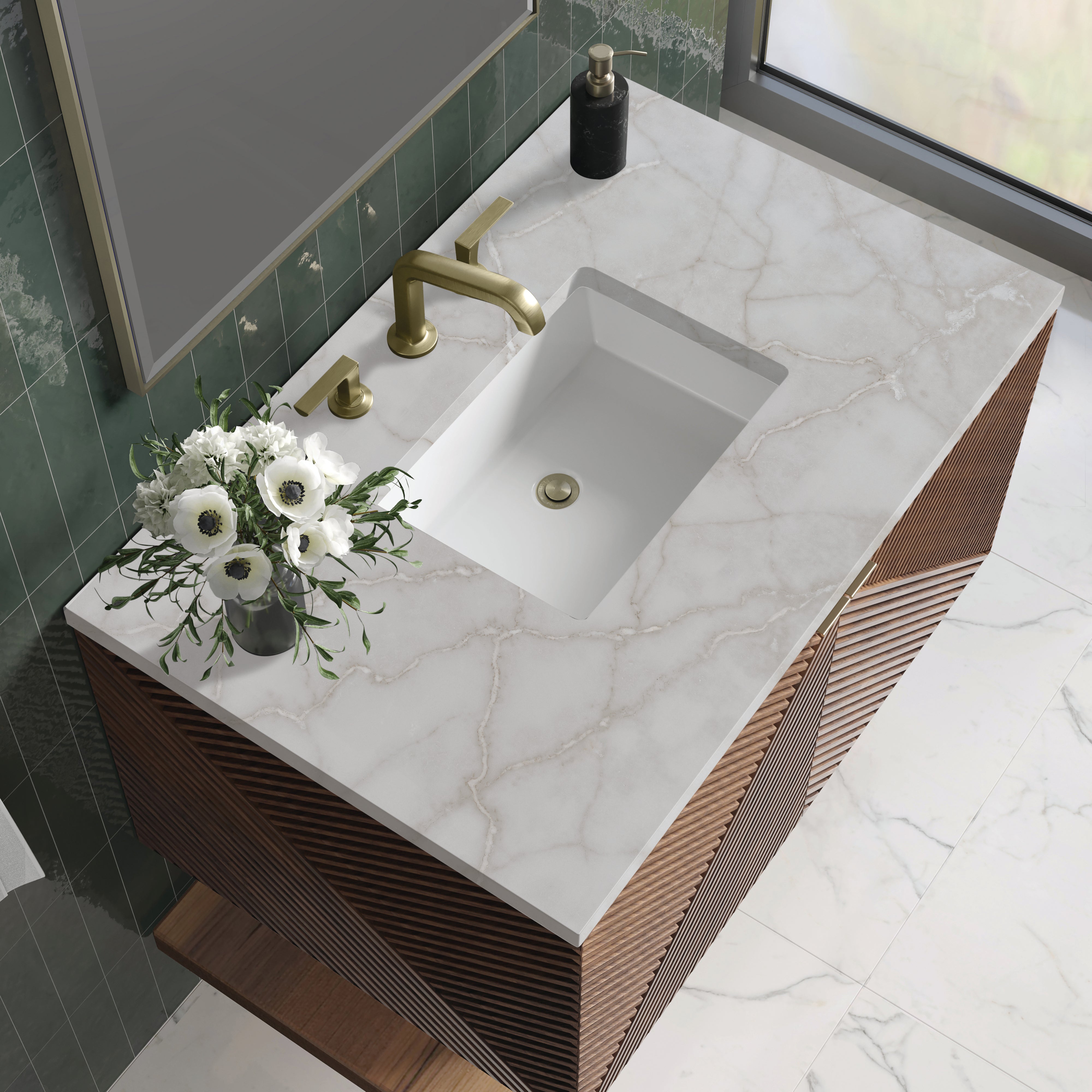 James Martin Marcello 36" Single Vanity in Chestnut with 3cm Countertop