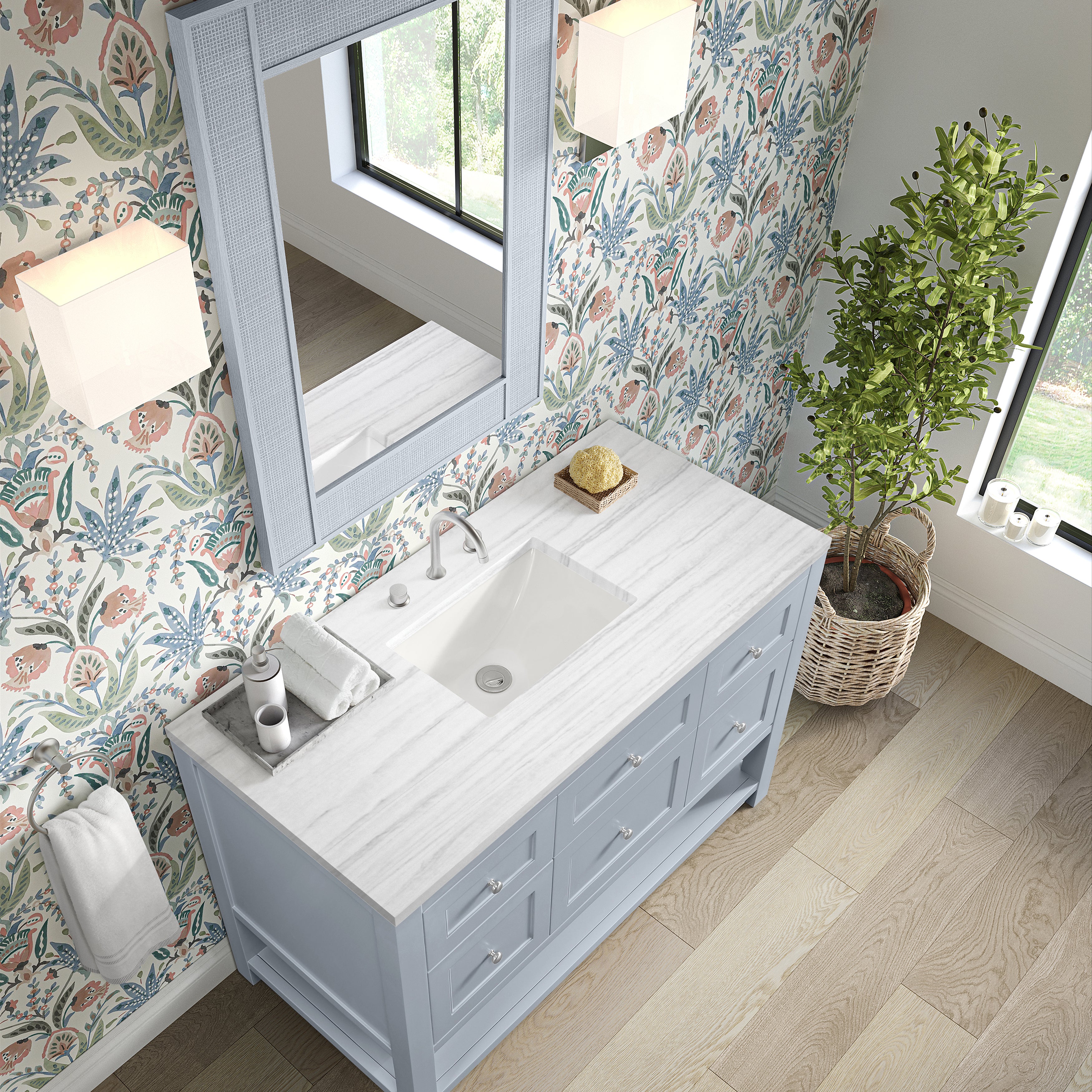 James Martin Breckenridge 48" Single Vanity in Serenity Blue with 3cm Countertop