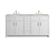 James Martin Bellshire 72" Double Vanity in Bright White with 3cm Countertop