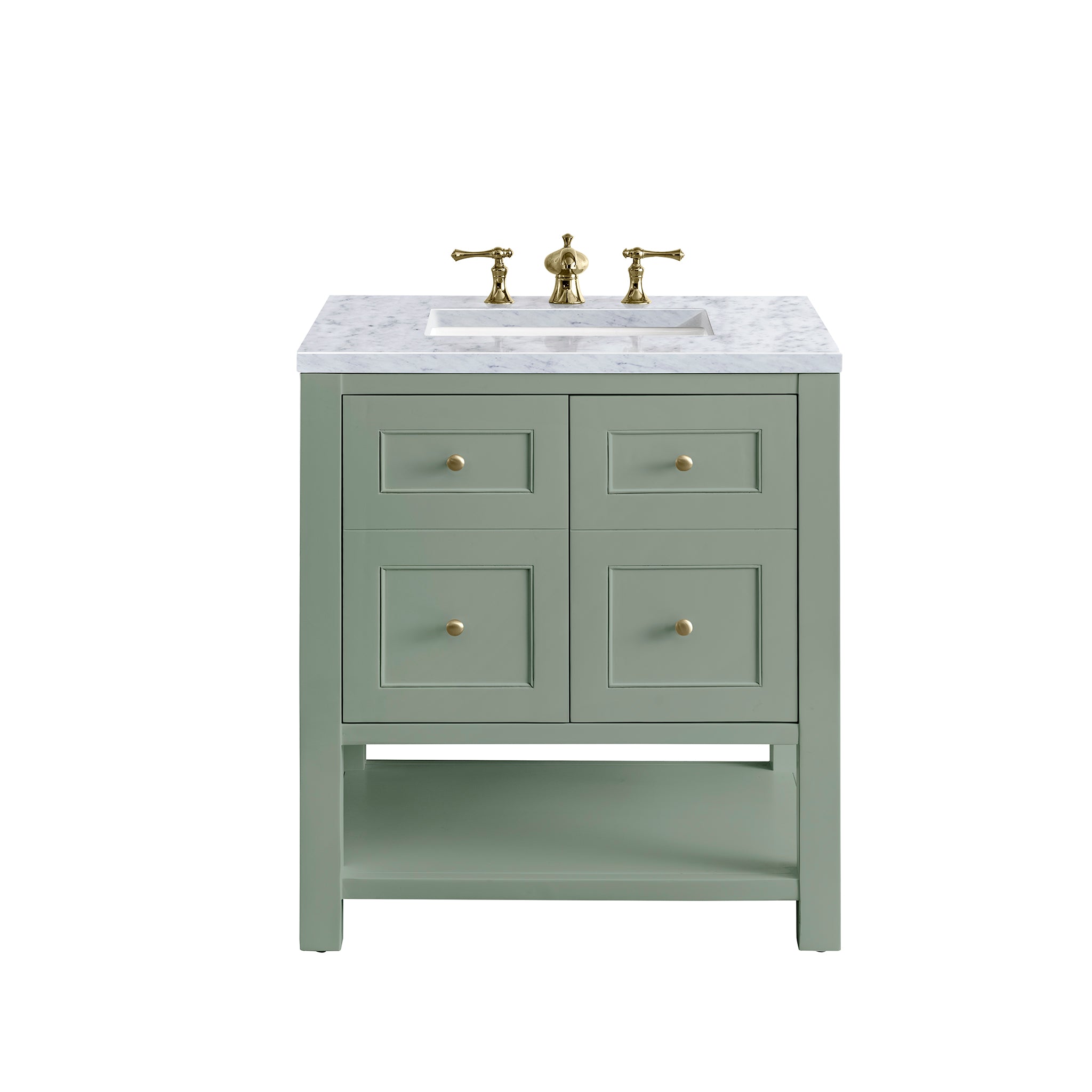 James Martin Breckenridge 30" Single Vanity in Smokey Celadon with 3cm Countertop