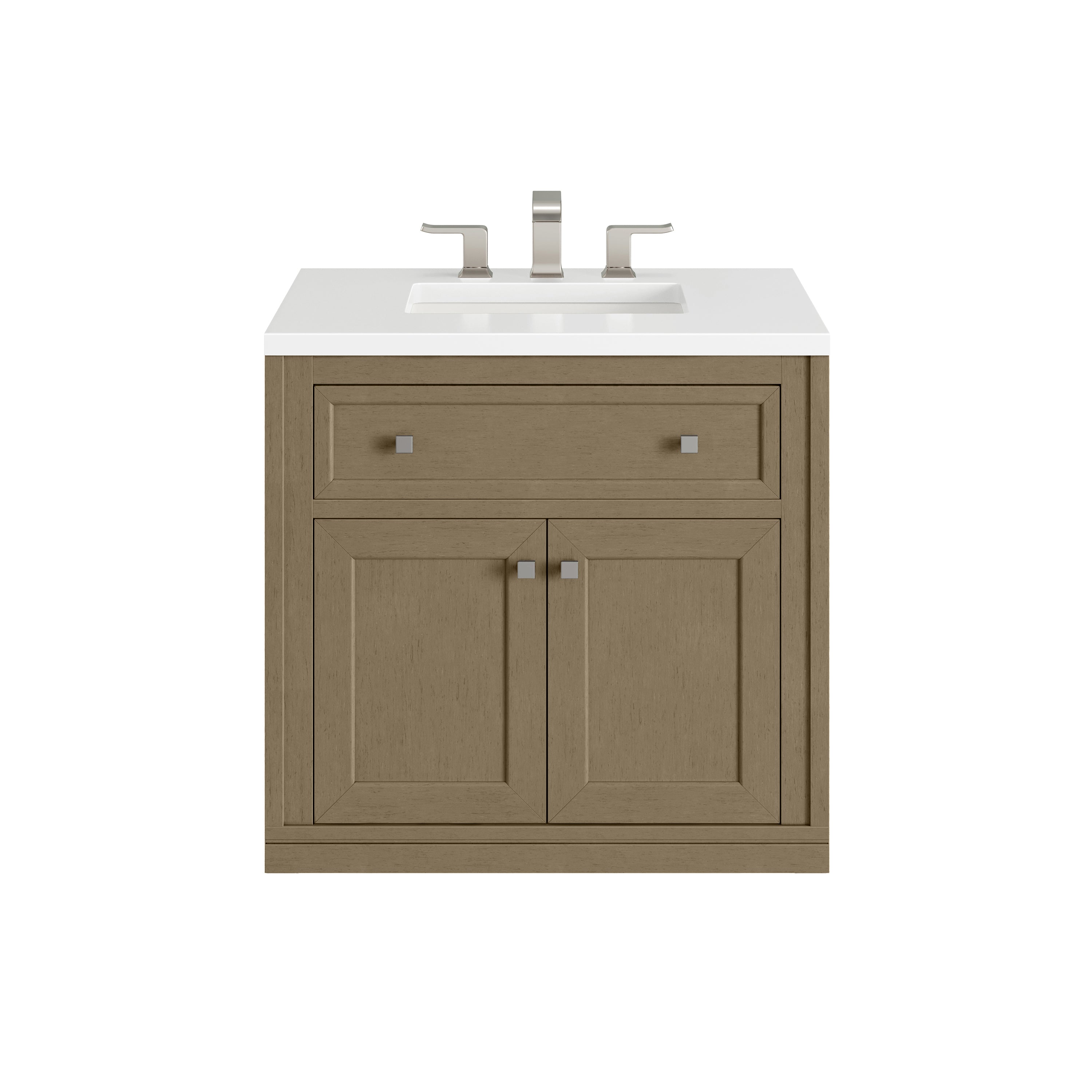 James Martin Chicago 30" Single Vanity in Walnut Whisper with 3cm Countertop